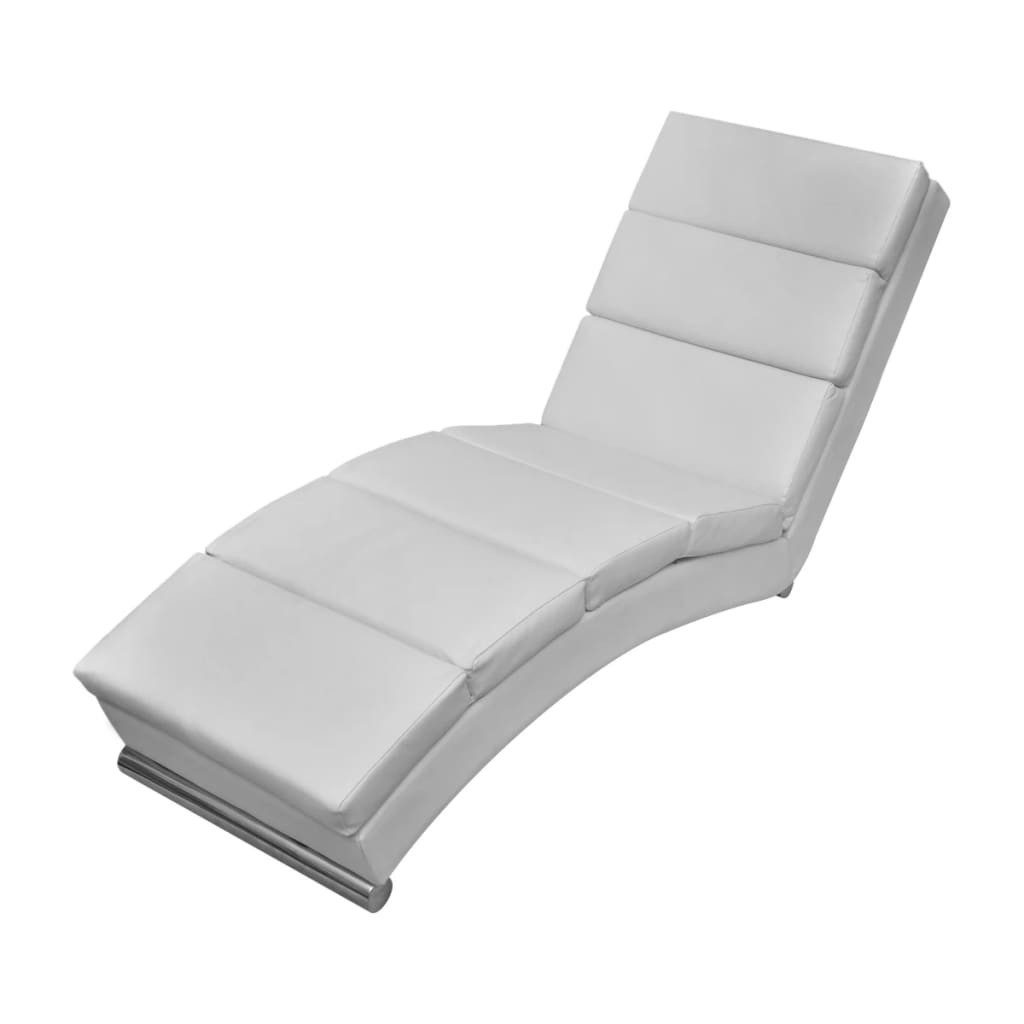 vidaXL Chaiselongue Chaiselongue Weiß Kunstleder, 1 Teile