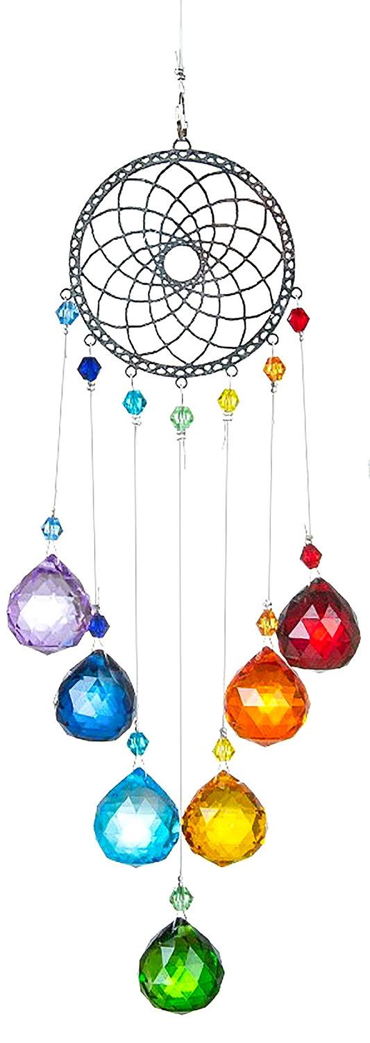 Saraswati Hängedekoration Suncatcher "Kosmos" Metall mit Glasperlen und 7x20mm Kristallkugel, 8x