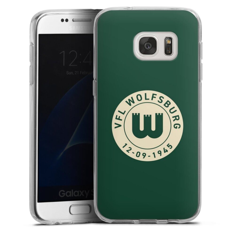 DeinDesign Handyhülle VfL Wolfsburg 80 Jahre Offizielles Lizenzprodukt, Samsung Galaxy S7 Silikon Hülle Bumper Case Handy Schutzhülle