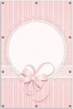 Wallario Sichtschutzzaunmatten Geschenkkarte, Bänder, Spitzen und Schleifen in rosa