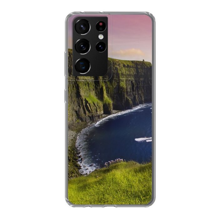 MuchoWow Handyhülle Sonnenlicht auf den Cliffs of Moher in Irland Phone Case Handyhülle Samsung Galaxy S21 Ultra Silikon Schutzhülle