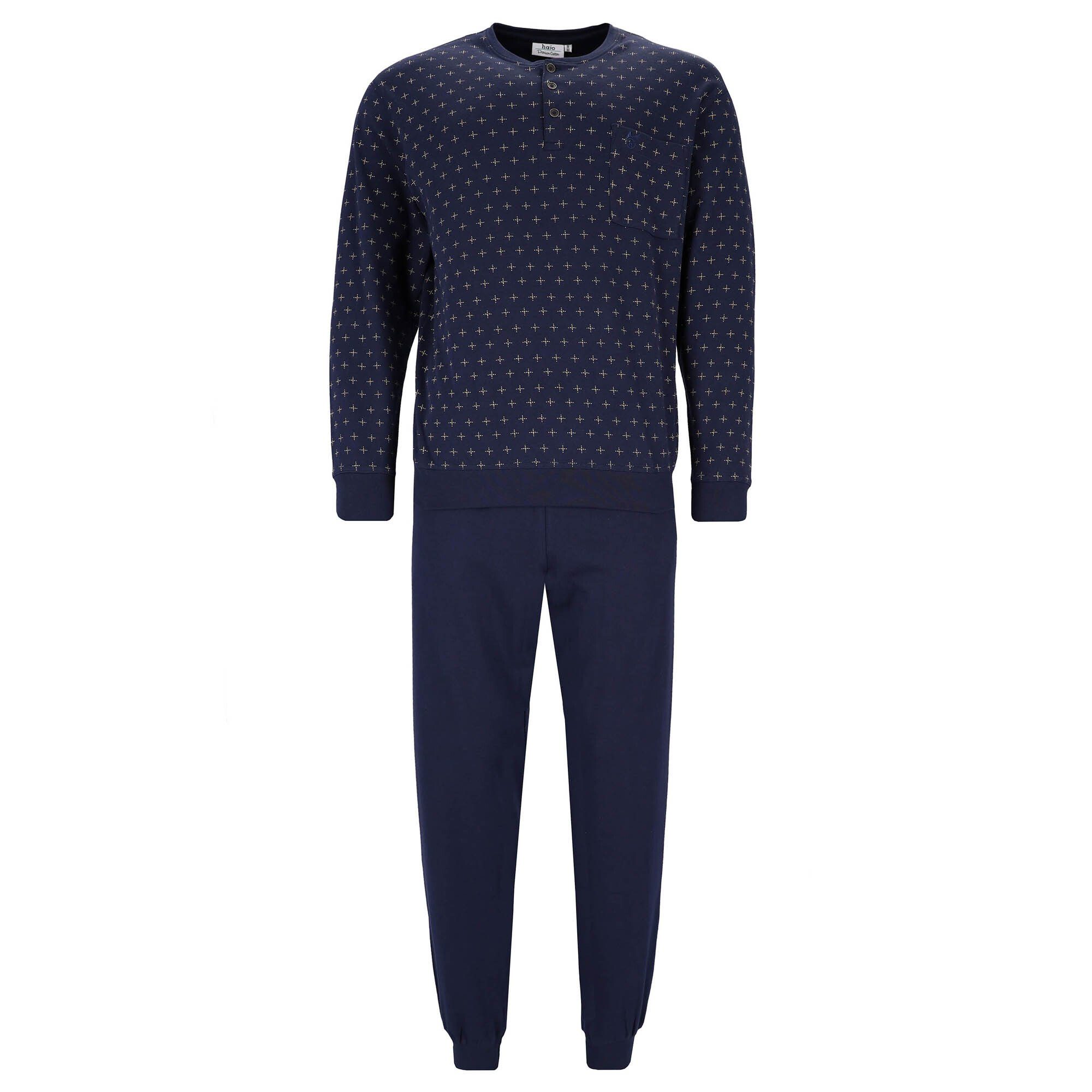 Hajo Pyjama Herren Schlafanzug 2-tlg. Set - lang, Knopfleiste | Pyjamas