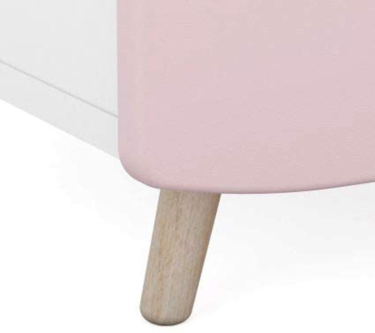 habeig Nachttisch Nachtkommode Mädchen Kinderzimmer Nachttisch Nachtschrank Rosa Weiss, abgerundete Kanten