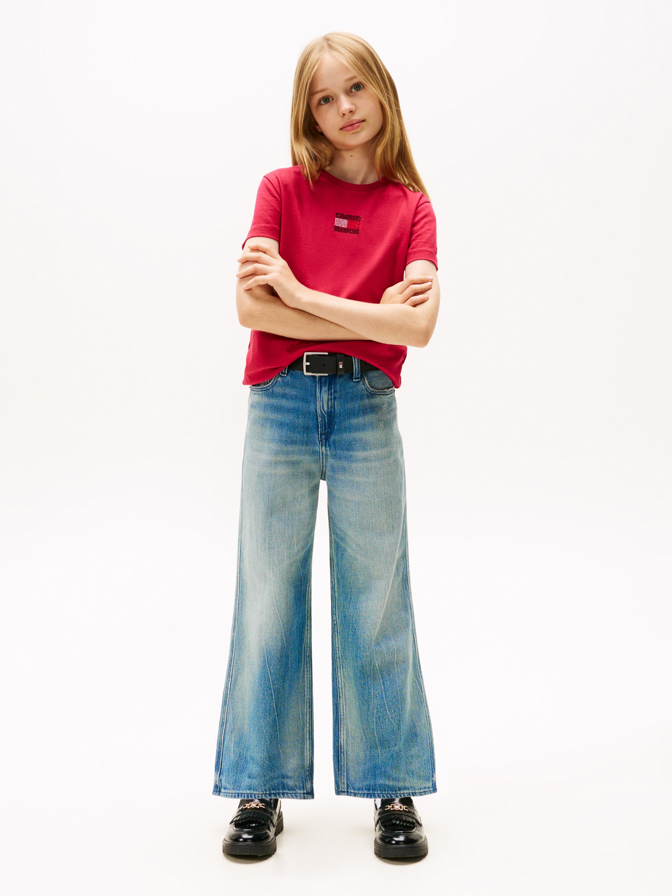 Tommy Hilfiger T-Shirt RHINE STONE FLAG TEE S/S Kinder bis 16 Jahre