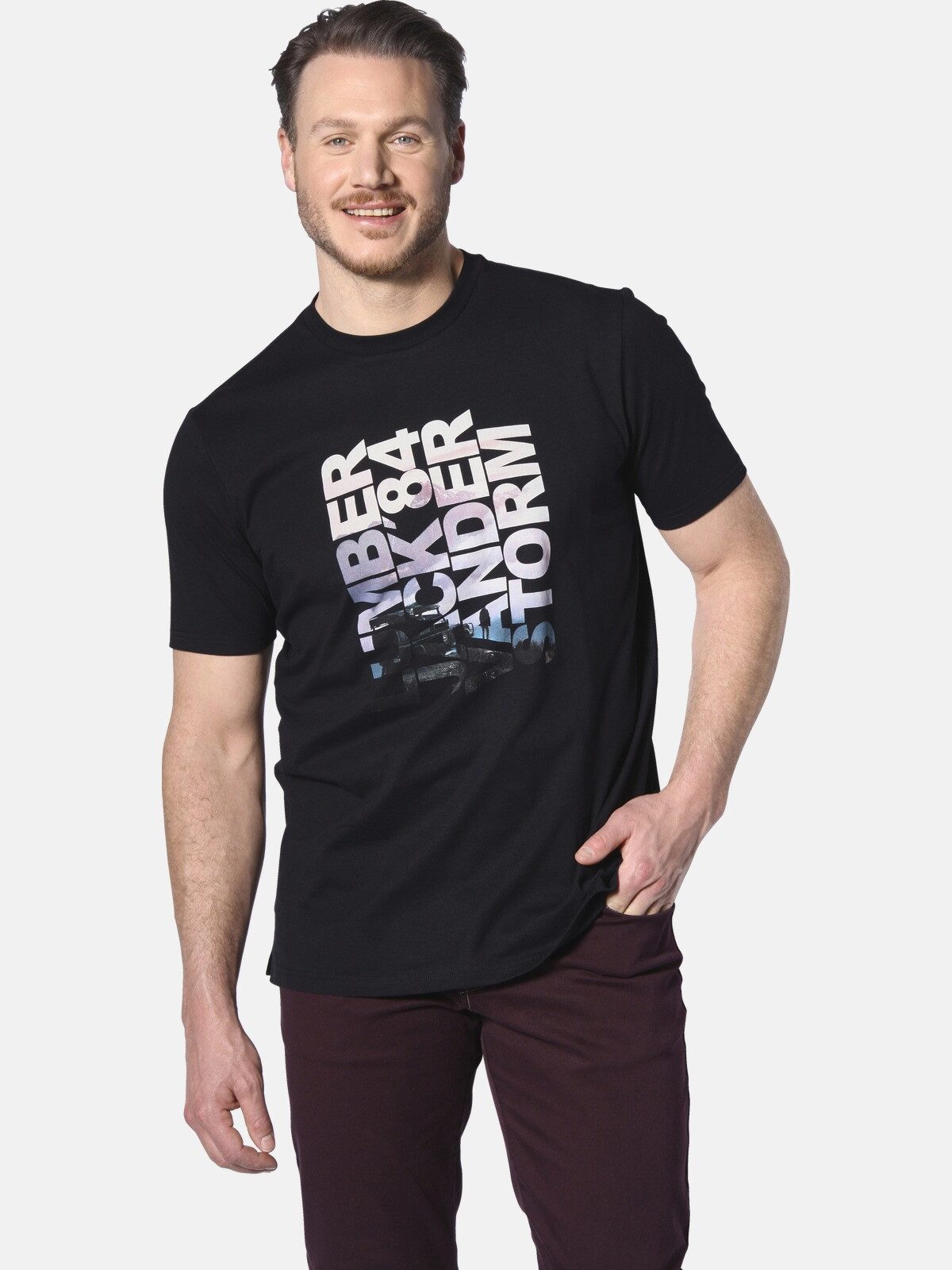 Jan Vanderstorm T-Shirt RANSTEIN mit großflächigem Print