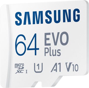 Samsung EVO Plus (2024) 64GB inkl. SD-Adapter Speicherkarte (64 GB, UHS-I Class 10, 160 MB/s Lesegeschwindigkeit)