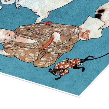 Posterlounge Poster Utagawa Kuniyoshi, Sprichwörter illustriert von Katzen, Detail, Japandi Illustration