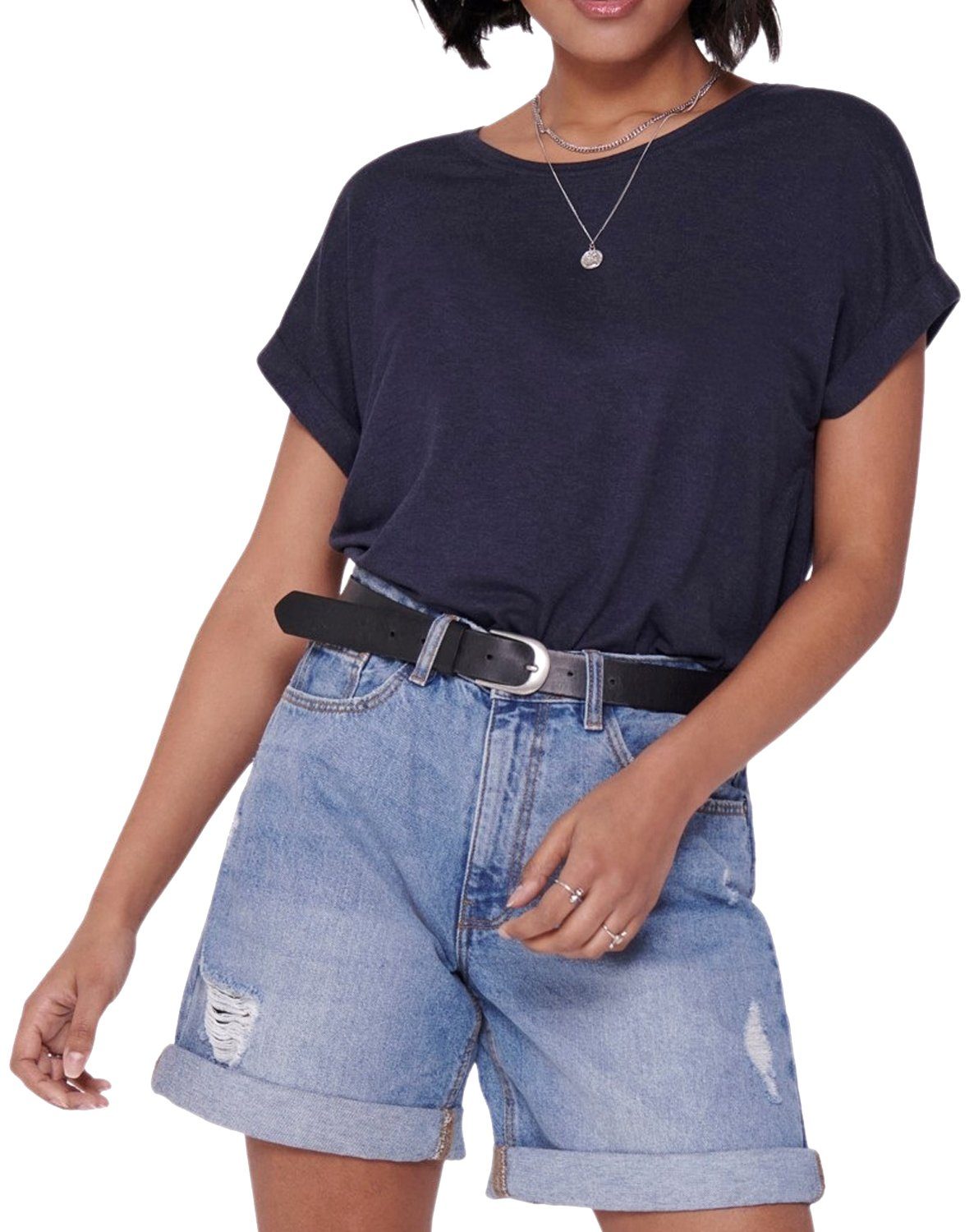 ONLY T-Shirt Stilvolles Basic Shirt mit Rundhalsausschnitt (2er-Pack) unifa günstig online kaufen