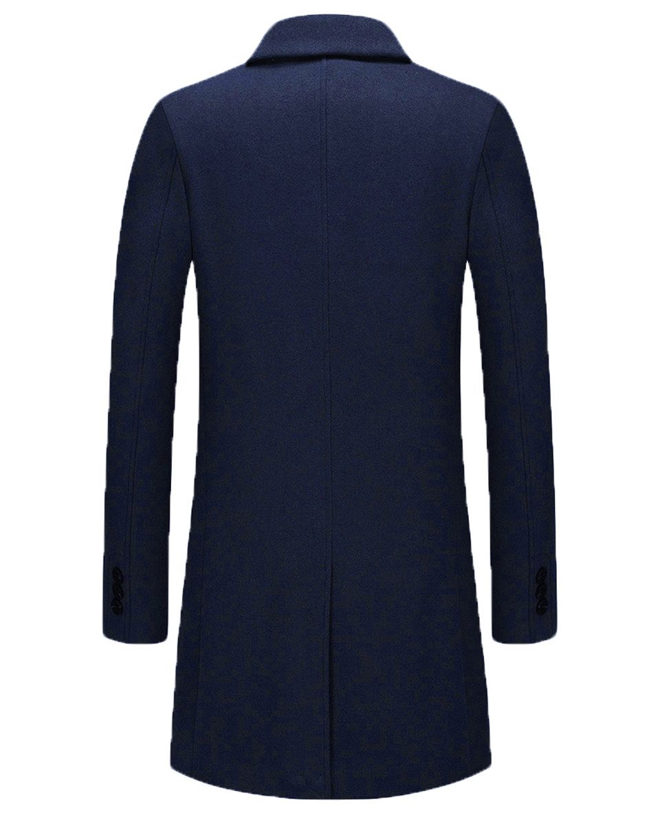 Allthemen Wollmantel Slim Fit Wintermantel Mittellang Wollmantel mit Revers günstig online kaufen