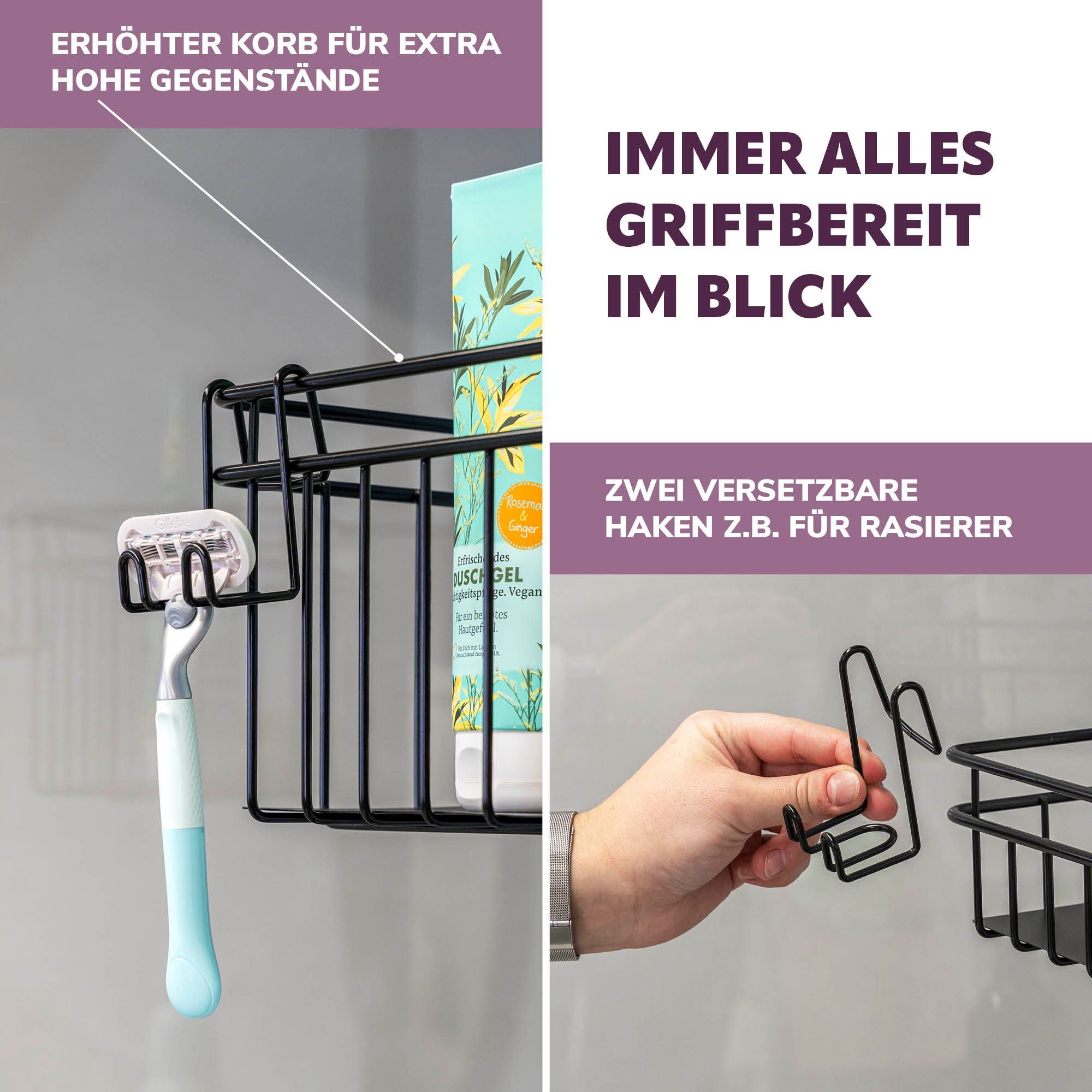 bremermann Teleskopregal Teleskop-Badregal, 4 Körbe Duschregal bis max. ca. 290 cm – Bild 4 von 5