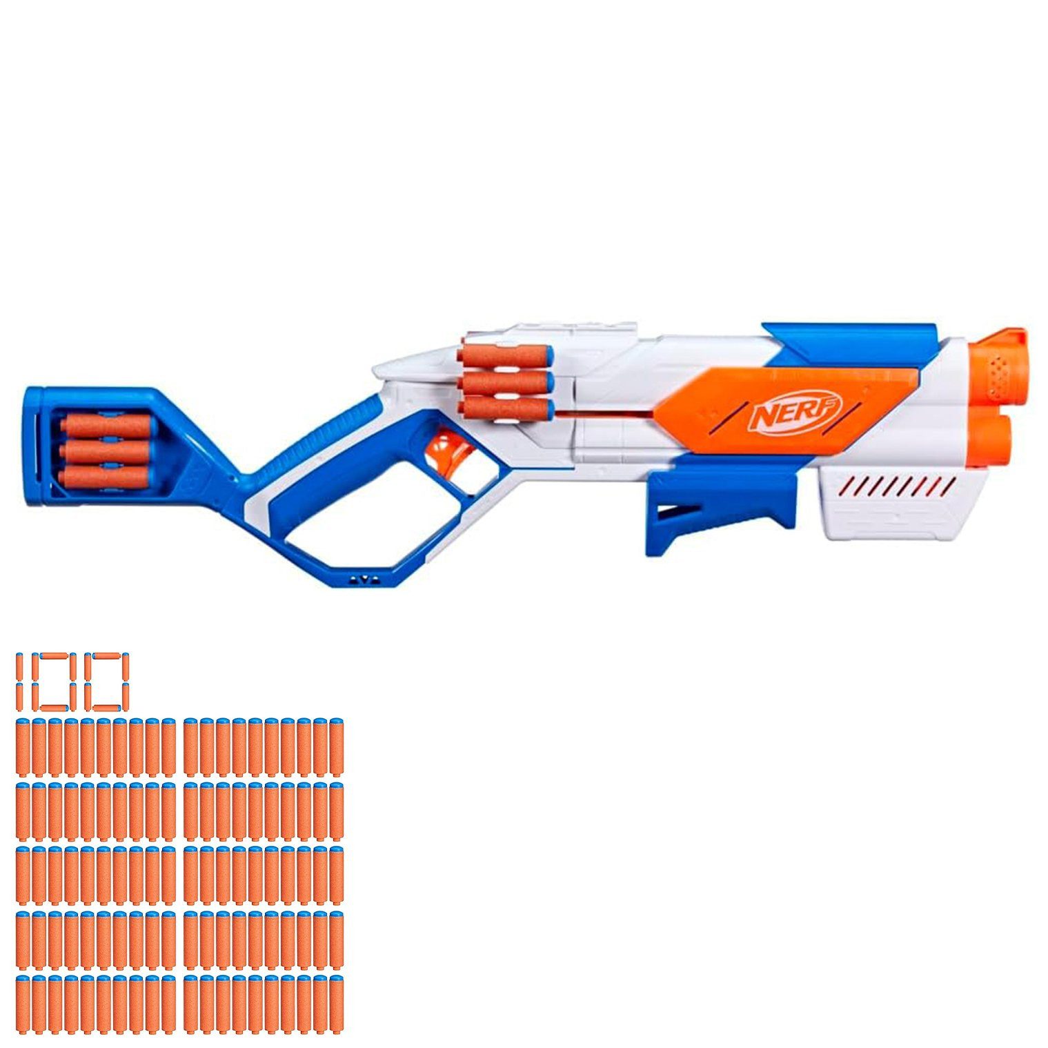 Hasbro Blaster NERF N SERIES STRIKEBACK + 100 N1 Darts Nachfüllpa, Das Nerf N Series Strikeback Bundle kombiniert einen Blaster mit mecha