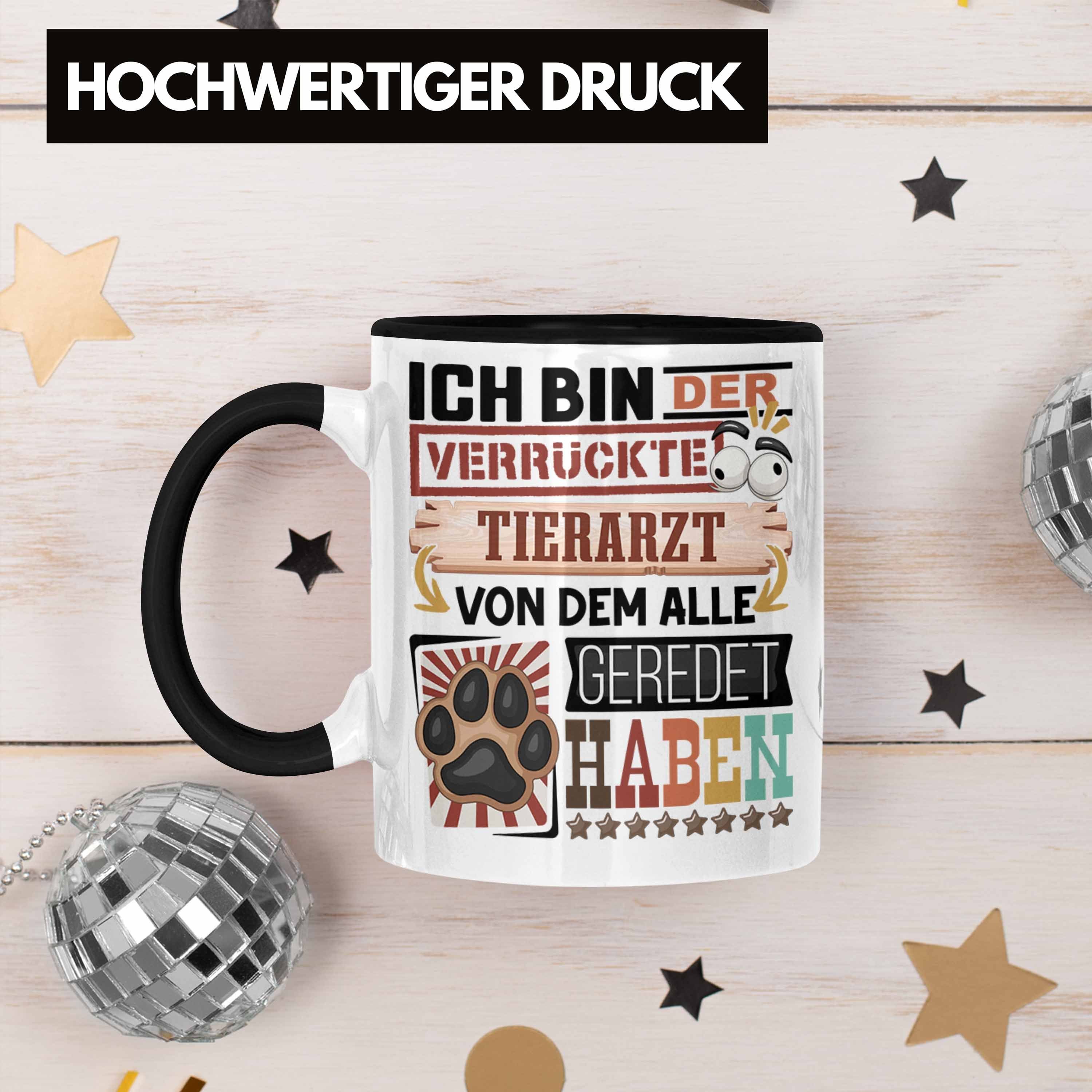 Trendation Tasse Tierarzt Tasse für Geburt Tierarzt Schwarz Spruch Lustig Geschenkidee Geschenk