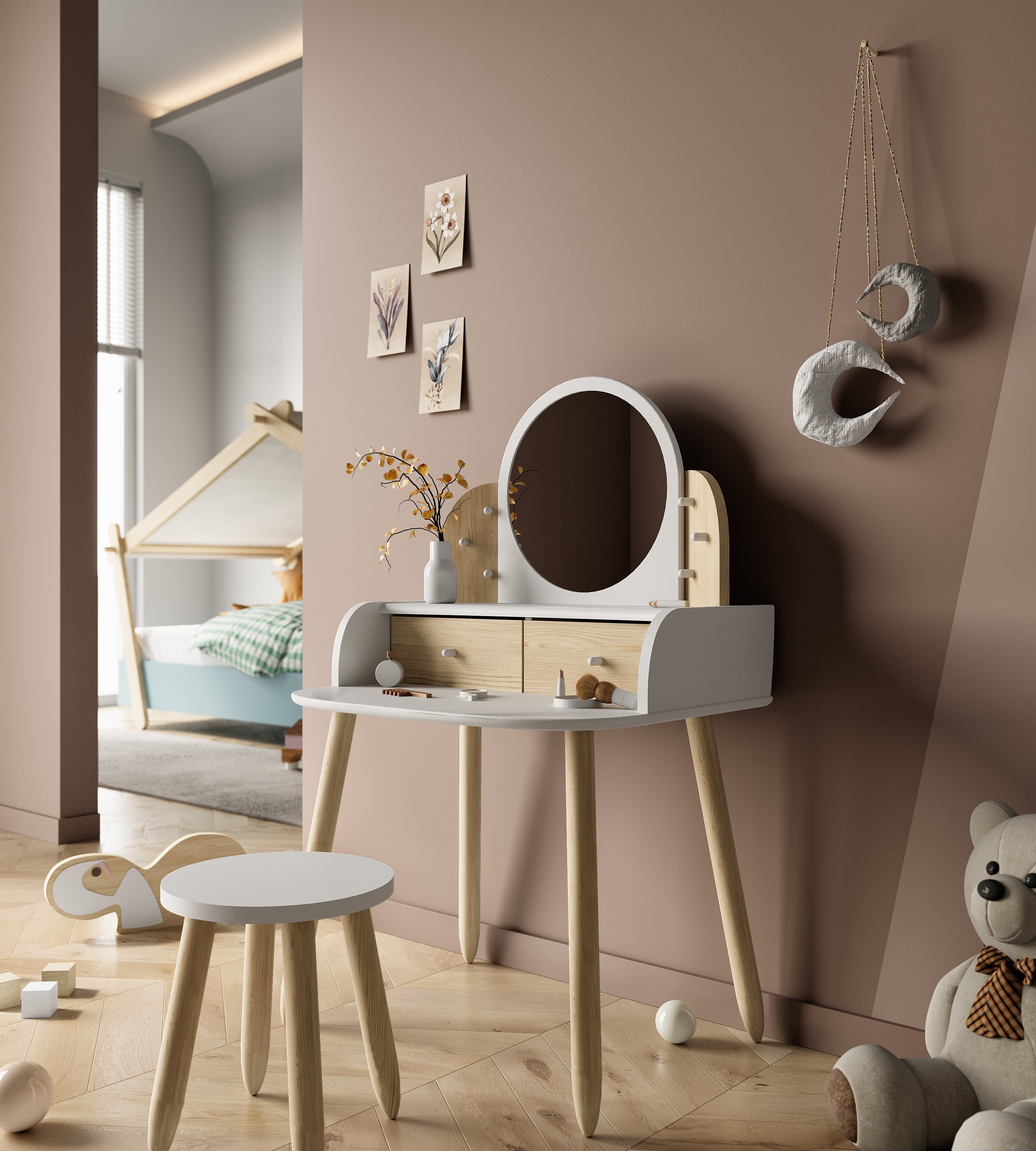 habeig Schminktisch Kinderschminktisch Kindertisch mit Hocker günstig online kaufen