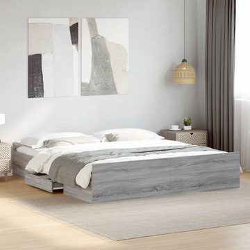 vidaXL Bett Bettgestell mit Schubladen Grau Sonoma 180x200cm Holzwerkstoff