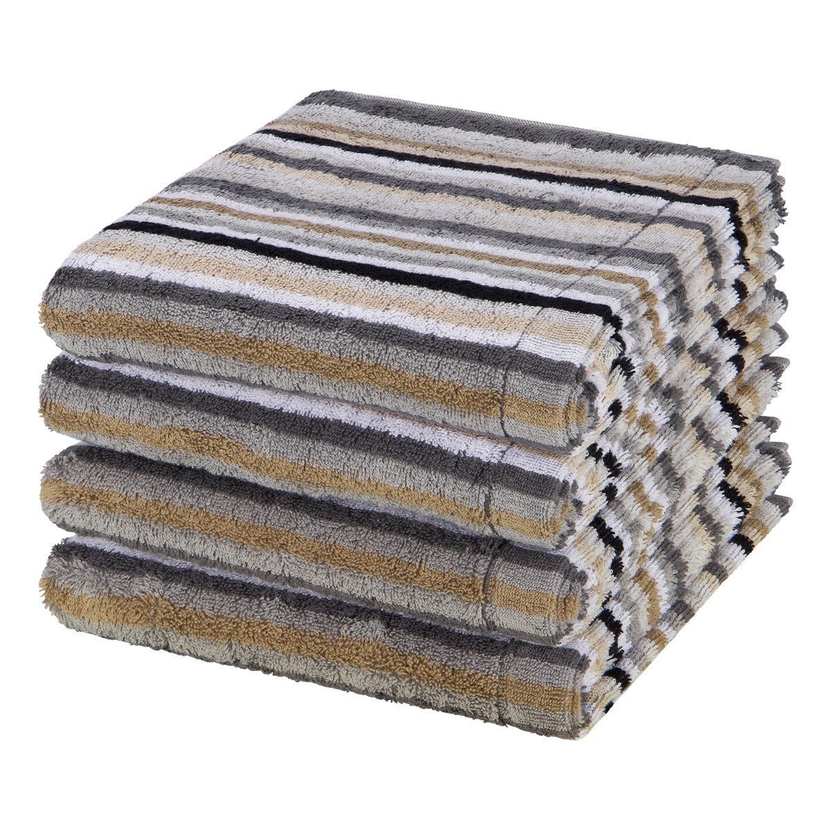 Cawö Handtuch Set Lifestyle, Walkfrottee (Spar-Set, 4-St), 4 X Handtuch im Set - Baumwolle - Saugstark - Weich und pflegeleicht