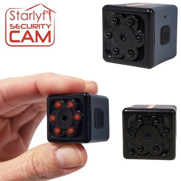 Starlyf Security Cam Überwachungskamera (Außenbereich, Innenbereich, Spar Set 1er oder 2er Pack, 1-tlg., Mini Kamera, Sport Cam, Body Cam, Mini Cam, mit Bewegungsmelder, Nachtsicht)