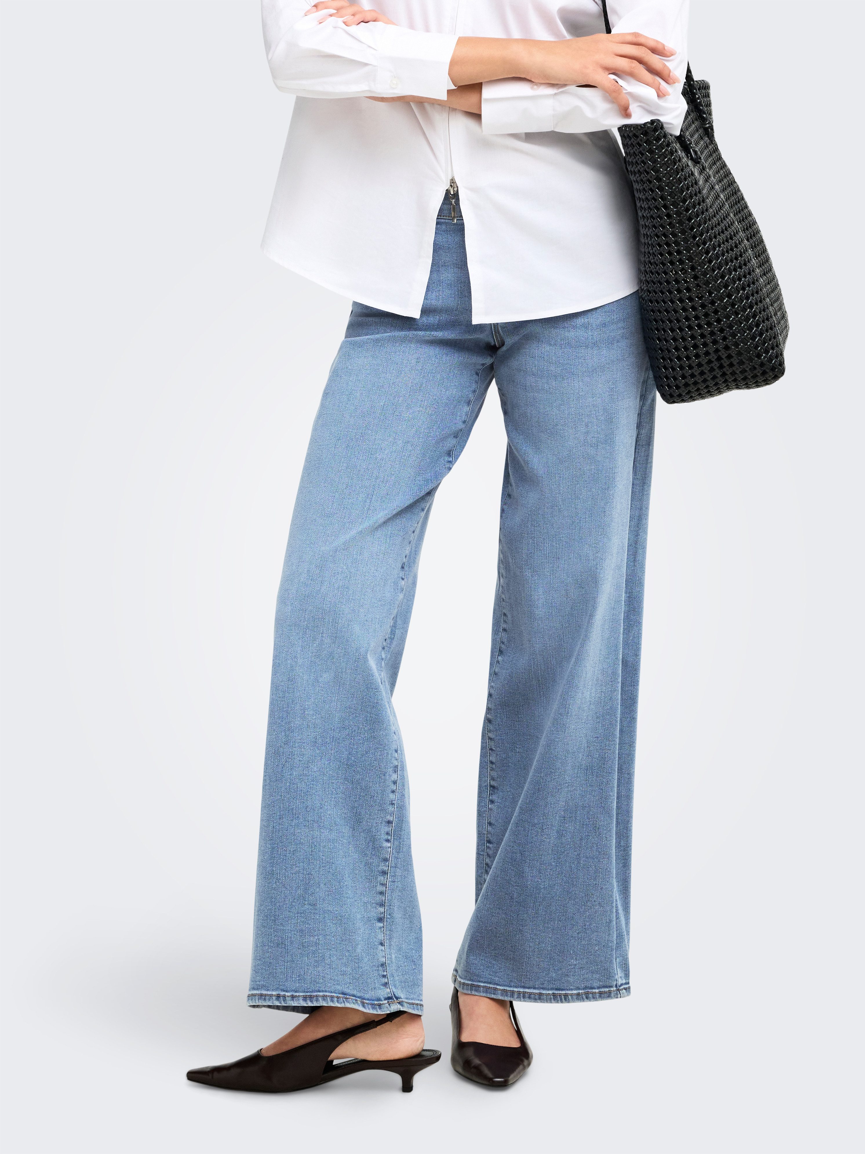 ONLY Weite Jeans ONLLILO REG WIDE DNM PIM BF Baumwollmischung, wide fit