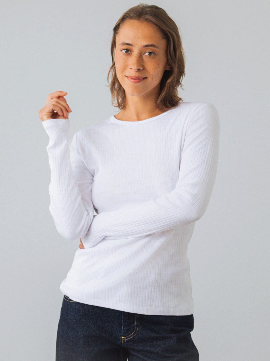 HONEST BASICS T-Shirt Geripptes Langarm Shirt aus Bio- und recycelter Baumwolle
