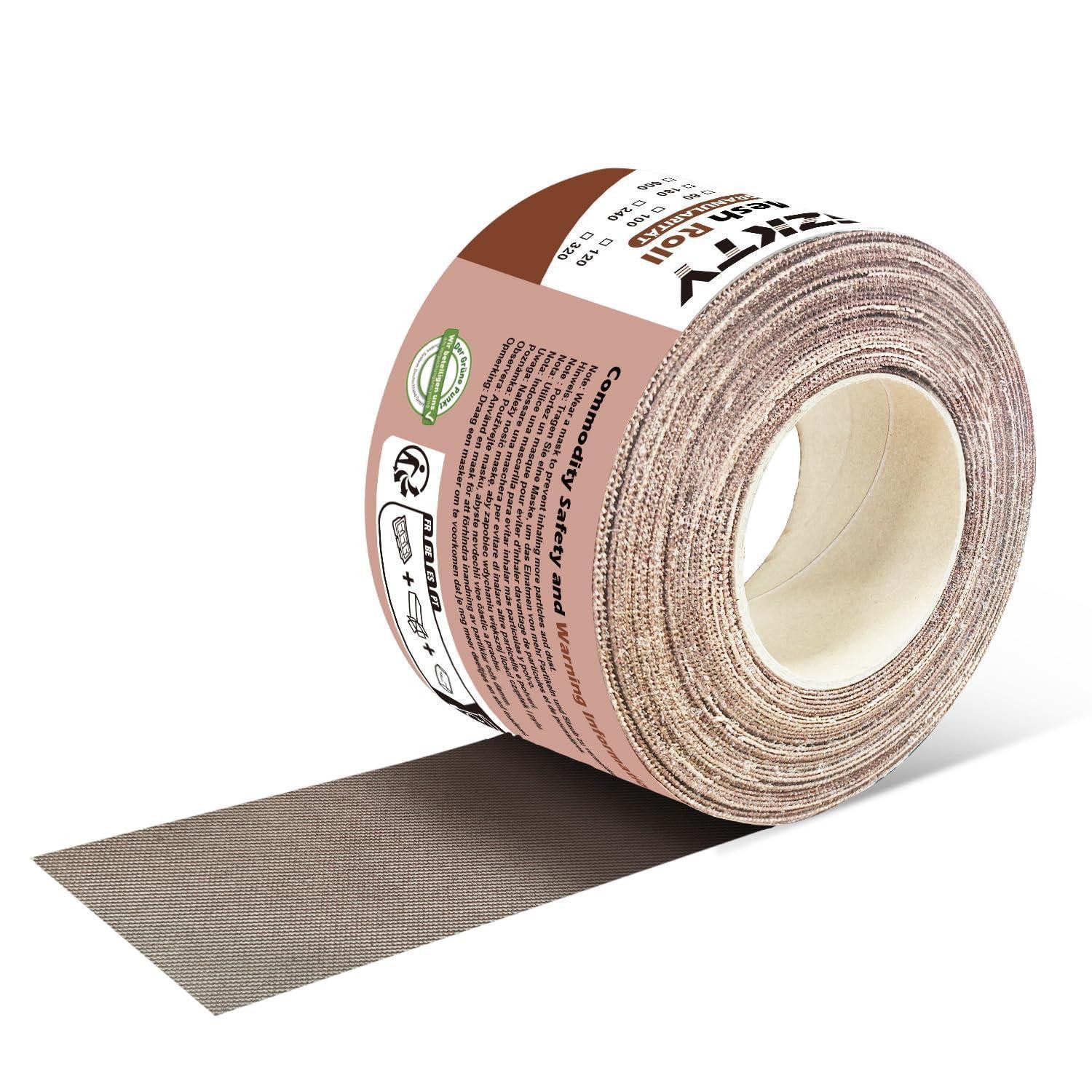 LuxusKollektion Schleifpapier Schleifpapier Netz Rolle Klett 70mm 10m P150 Holz Metall 150#