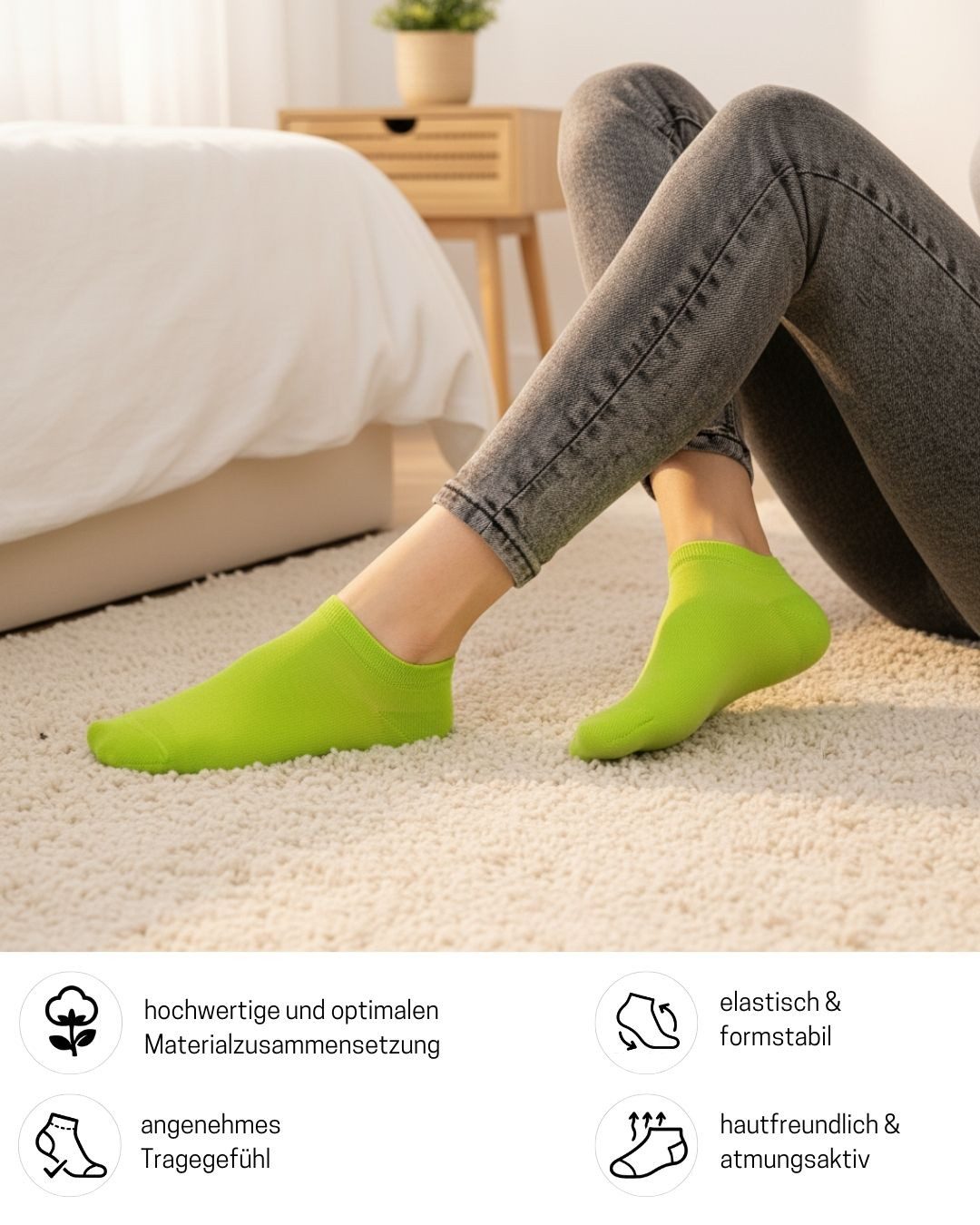 sockenkauf24 Sneakersocken Premium Sneaker Socken Herren & Damen mit Komfortbund ohne Gummidruck (Buntmix, 10-Paar, 43-46) atmungsaktive gekämmte Baumwolle, ohne Naht, Exclusive Line