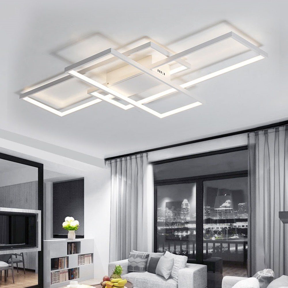 Daskoo Deckenleuchten Rechteck Weiß Dimmen, fest Modern 59W, LED LED LED Deckenlampe integriert, Deckenleuchte Dimmfunktion,Fernbedienung, Stufenloses