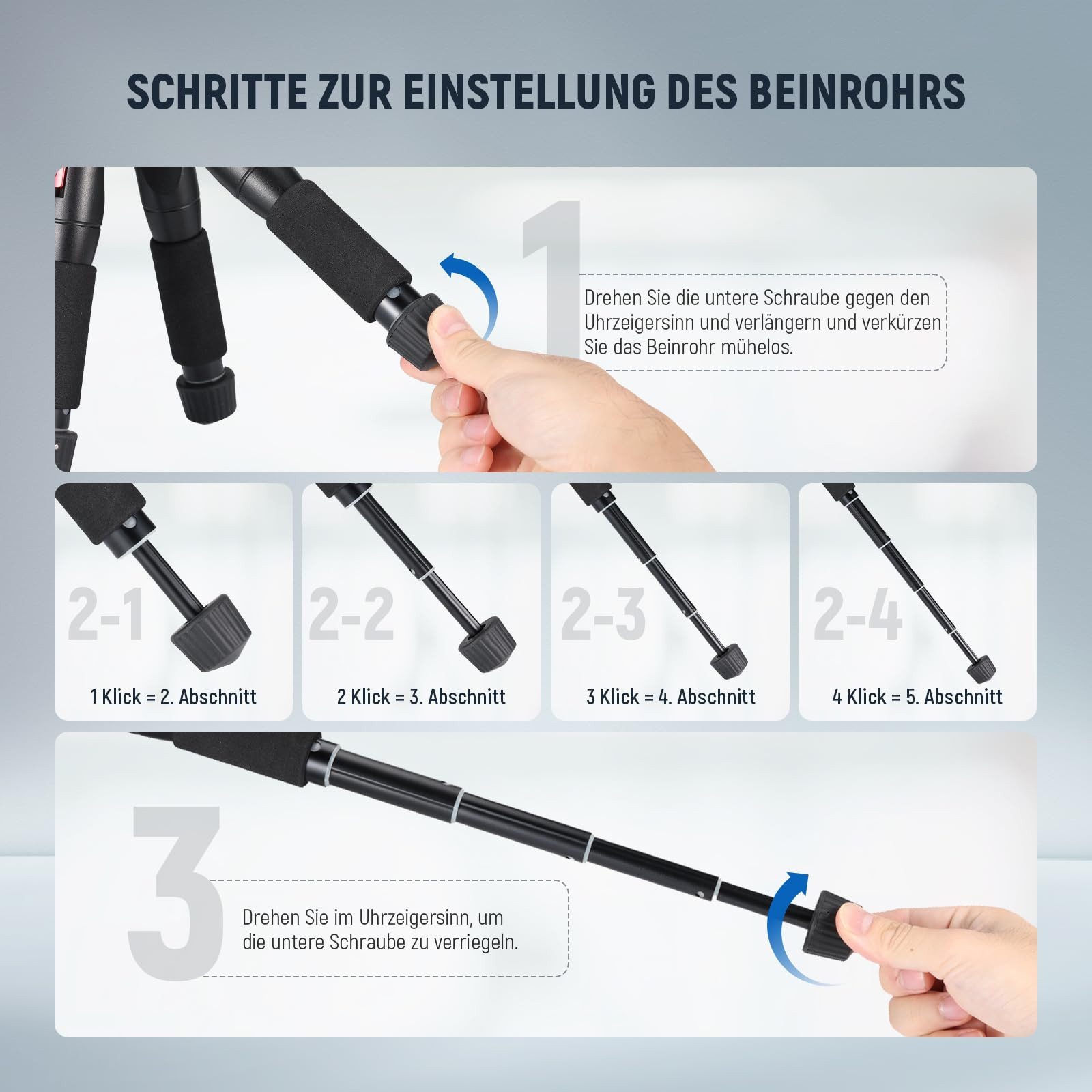 Neewer TP-AAM521 50cm Mini Tischstativ mit 360° Kugelkopf für DSLR Kameras Dreibeinstativ (Desktop Reisestativ mit 1/4" Arca Type QR Plate max Belastung 5kg) – Bild 4 von 5