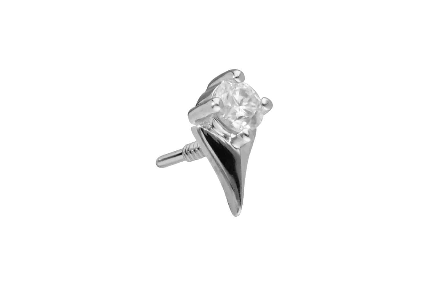 Piercing-Set 14 Karat Gold Schraubaufsatz mit Außengewinde MOISSANIT + PFEILSPITZE