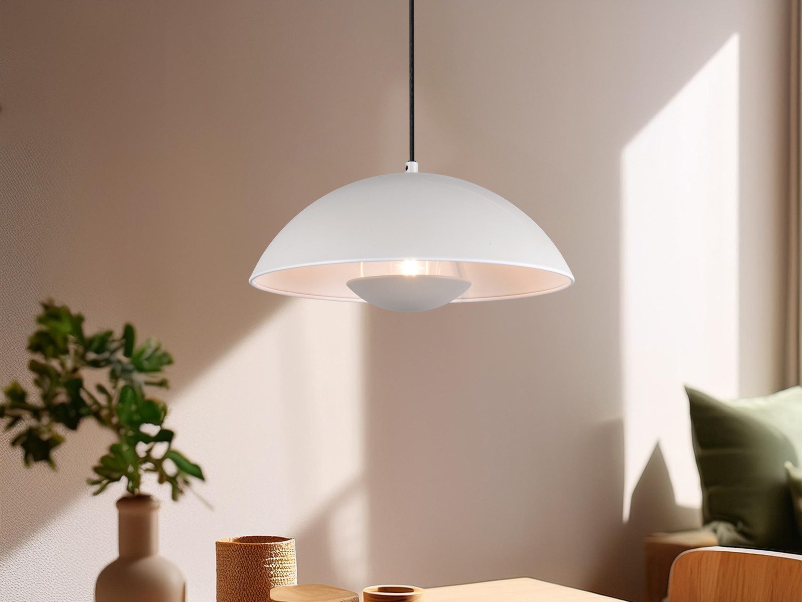 meineWunschleuchte Pendelleuchte, ohne Leuchtmittel, hängend einflammig indirekte Beleuchtung Esstisch, Lampenschirm Metall