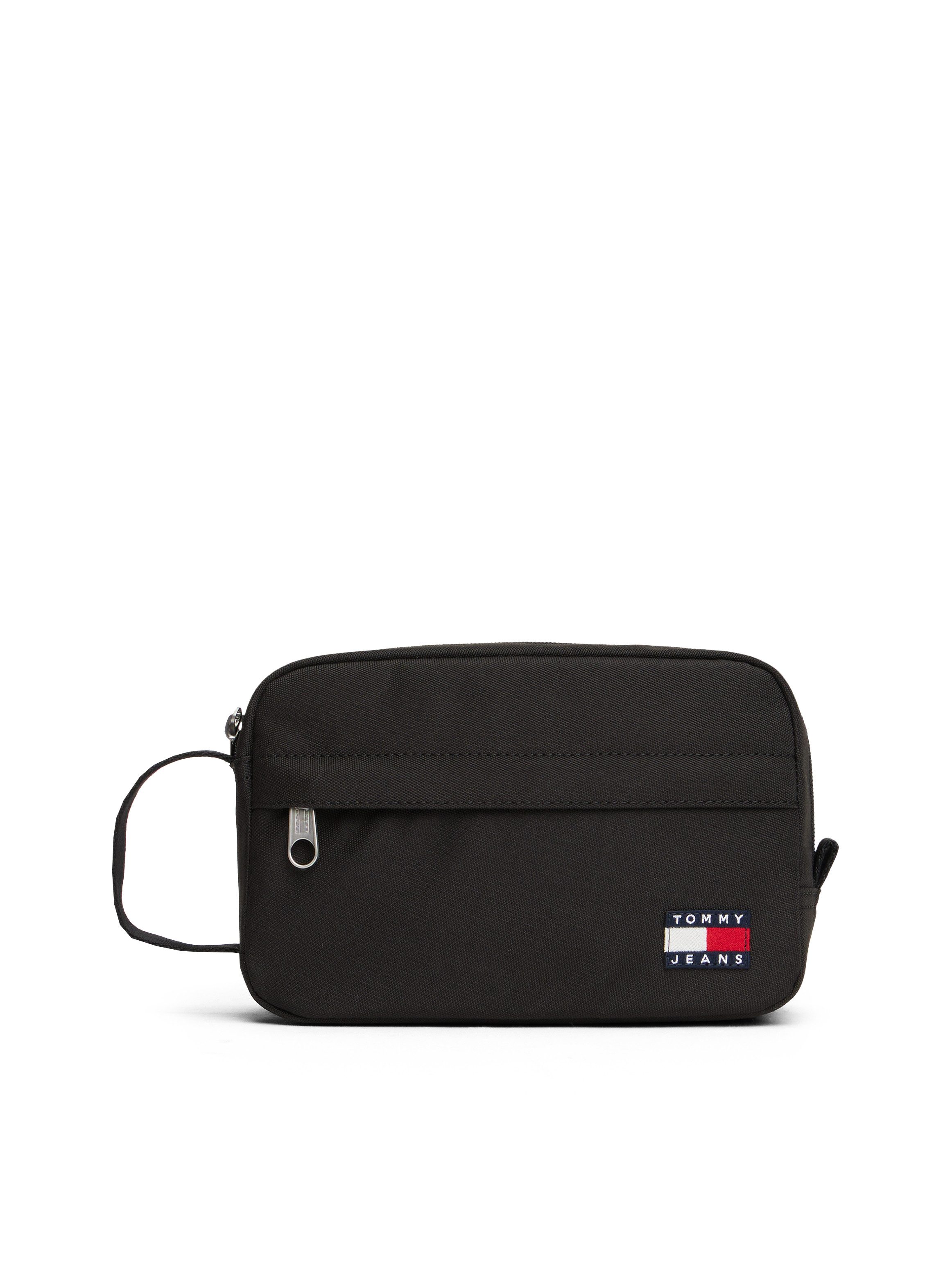 Tommy Jeans Kulturbeutel TJM ESS DAILY WASHBAG, Unisex Kosmetiktasche, Minibag mit Flaggen-Aufnäher