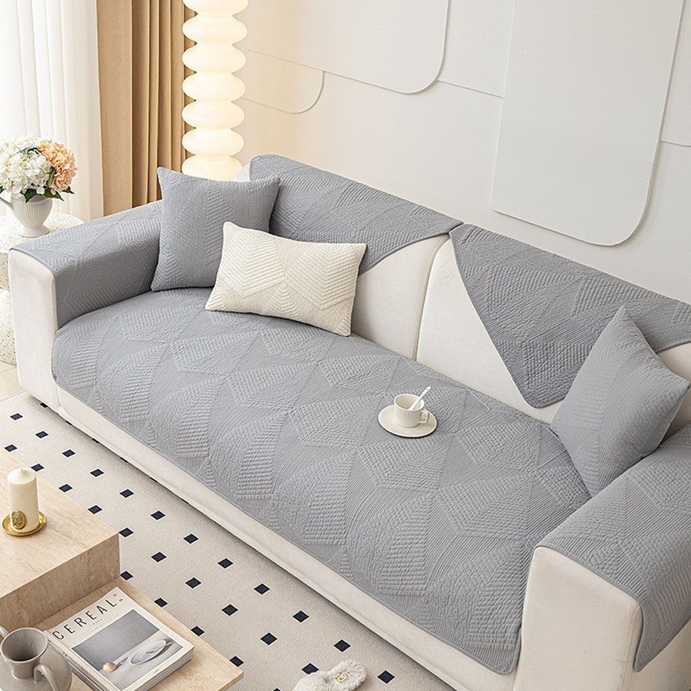 NUODWELL Sofahusse Baumwoll Sofabezug, Anti Rutsch-Couch für L Form Sofasch günstig online kaufen