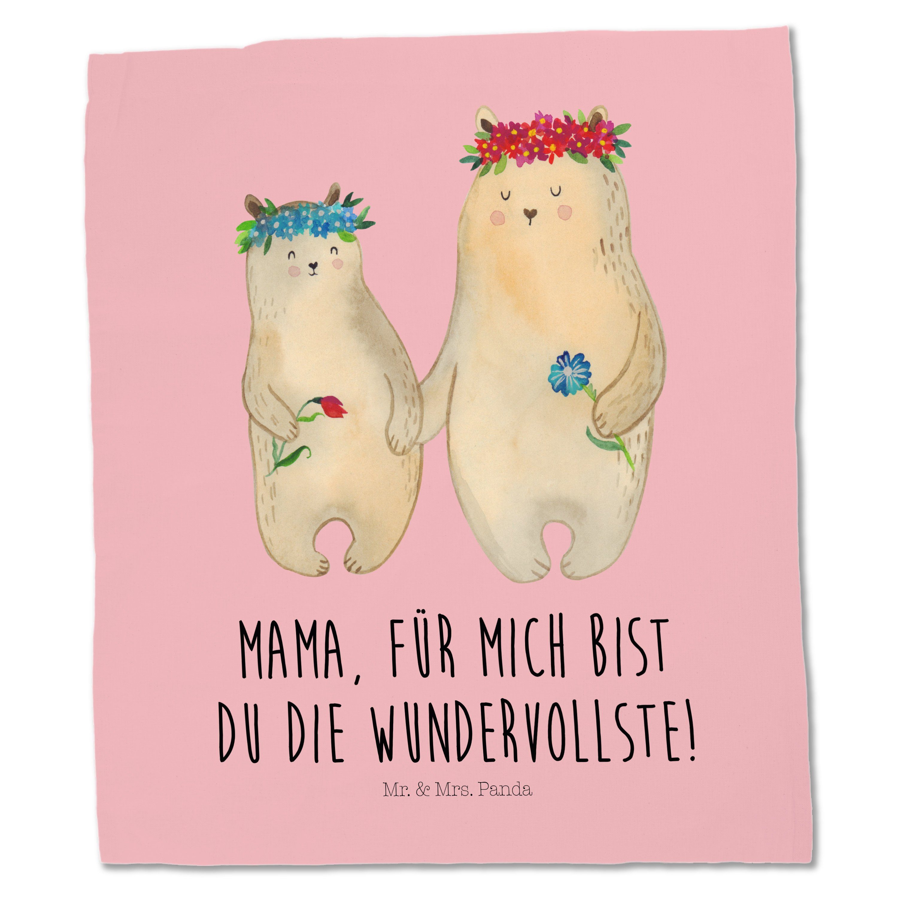 (1-tlg) Panda Bären Oma, Pastell Blumenkranz Geschenk, - Muttertag, Beute Mr. mit & Tragetasche Mrs. Rot -