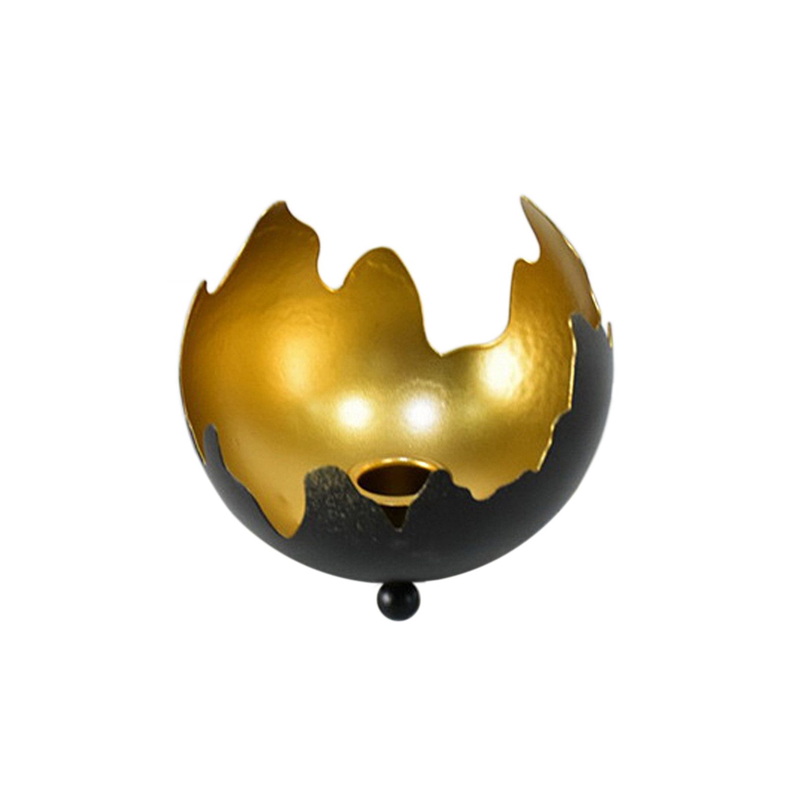 HTI-Living Kerzenständer Kerzenhalter Schwarz/Gold Verena (Stück, 1 Kerzenständer ohne Kerze), Kerzenständer Tischdekoration