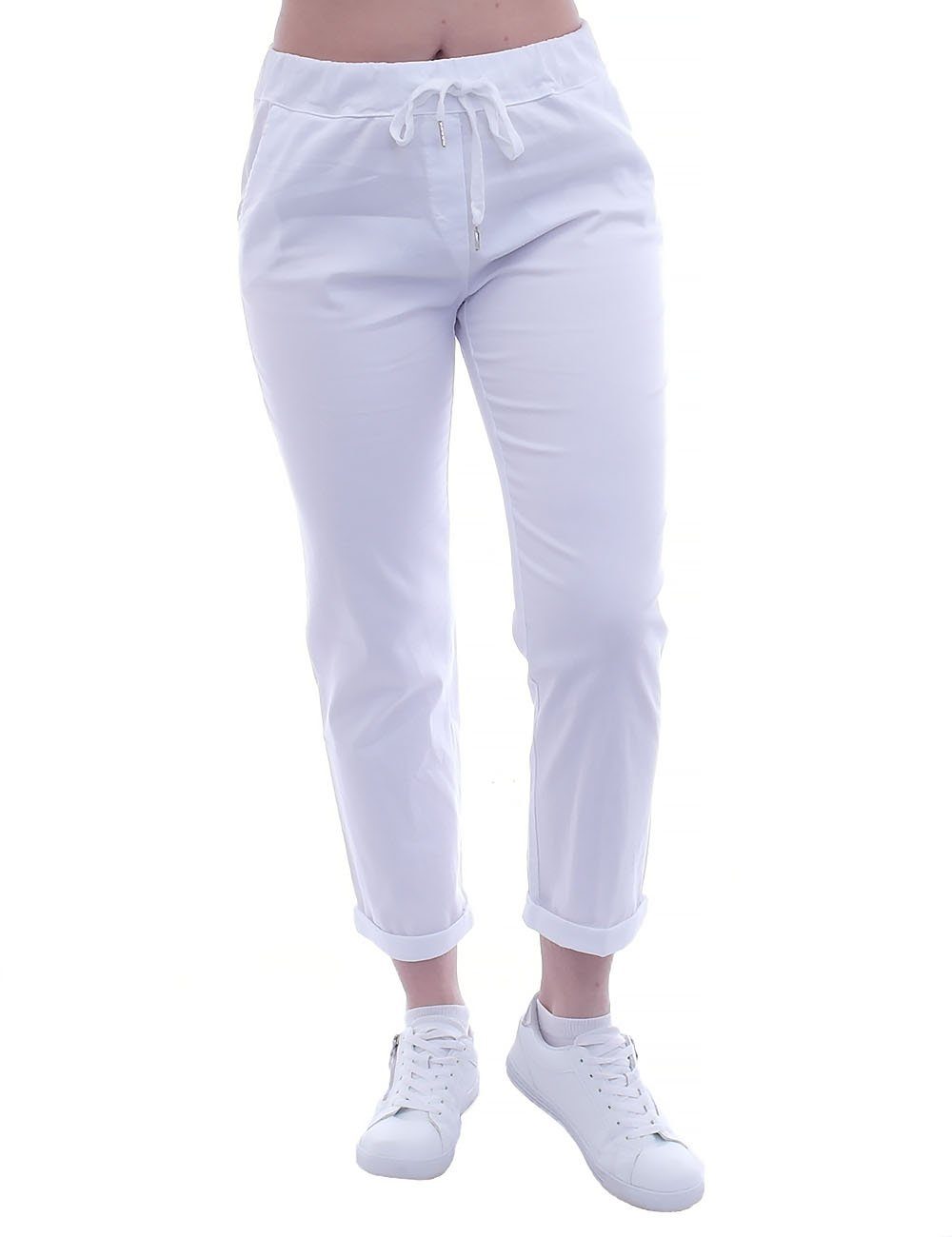 YESET Chinohose YESET Damen Chino Sommer Hose Damenhose Weiss L