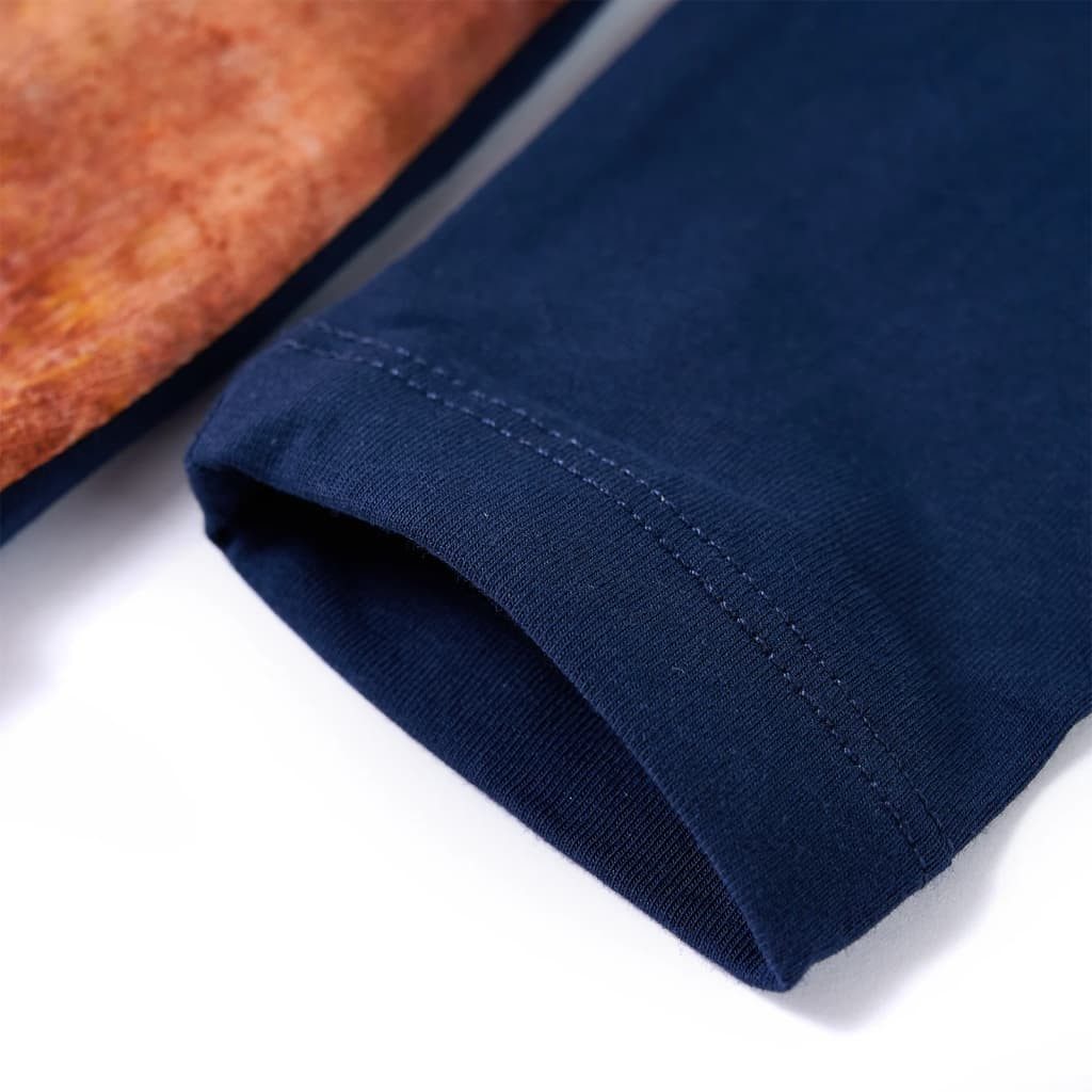 vidaXL Druckkleid Kinderkleid mit Langen Ärmeln Marineblau 116