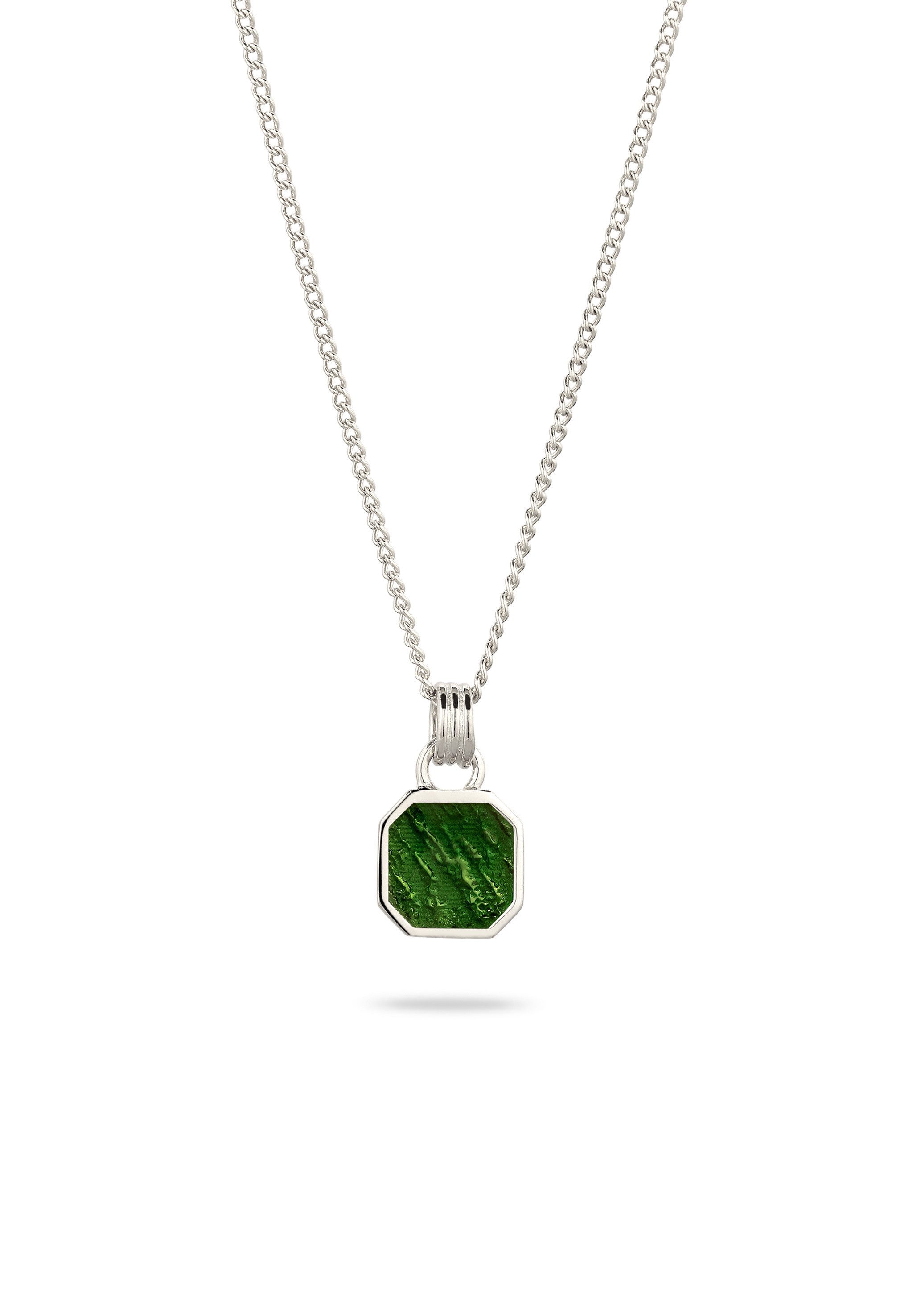 Kette mit Anhänger Anhänger Emaille Grün 925 Sterling Silber