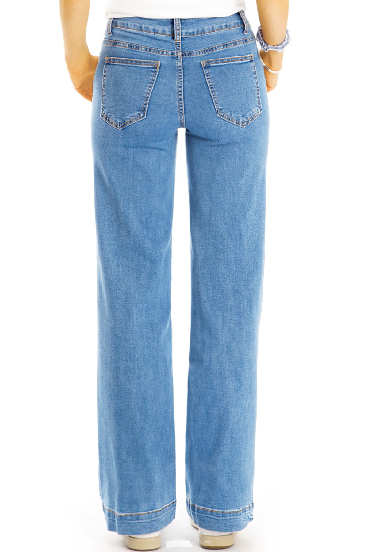 be styled Relaxed-fit jeans Medium waist jeans straight stretchy jeans pants - women - j2k-3 with stretch content