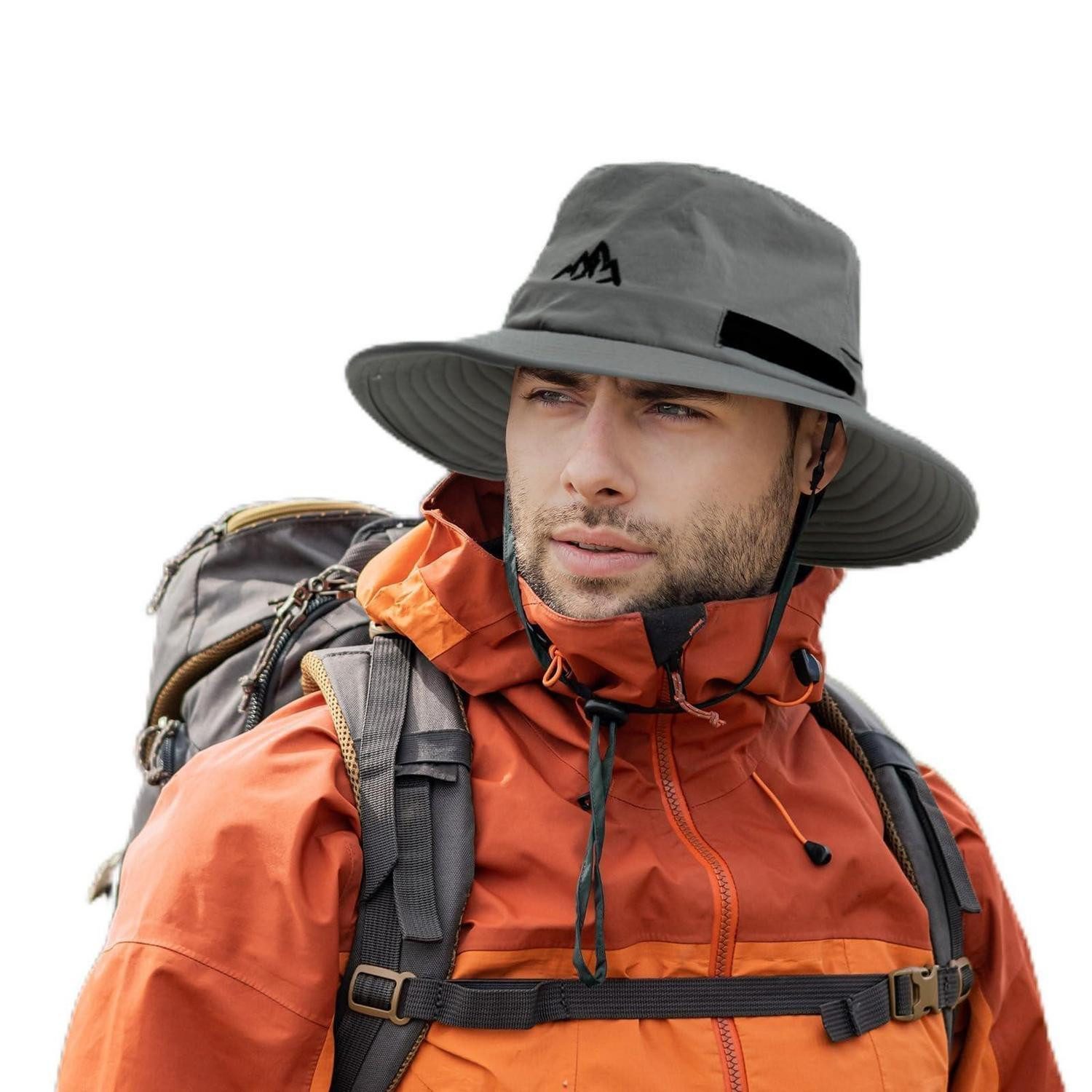LuxusKollektion Regenhut Bucket Hat Regenhut Wasserdicht UPF 50 Winddicht Faltbar M Grau