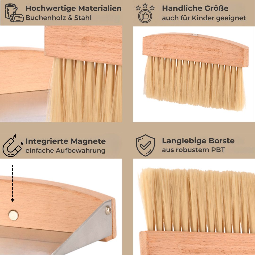 Topanbieter999 Kehrgarnitur Mini, (2 tlg), Integrierter Magnet zur platzsparenden Aufbewahrung