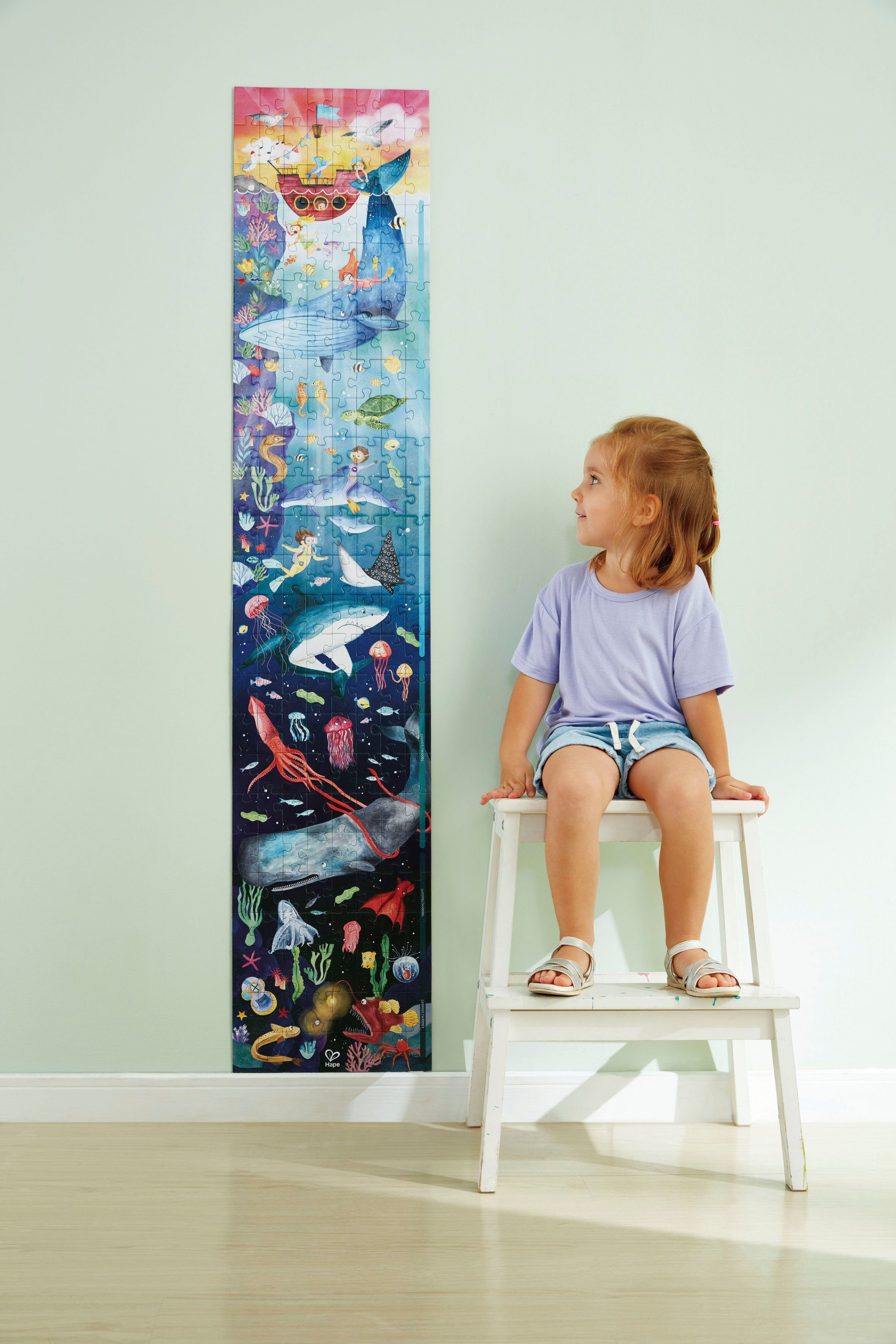Hape Puzzle Leben im Ozean, 200 Puzzleteile, leuchtet im Dunkeln