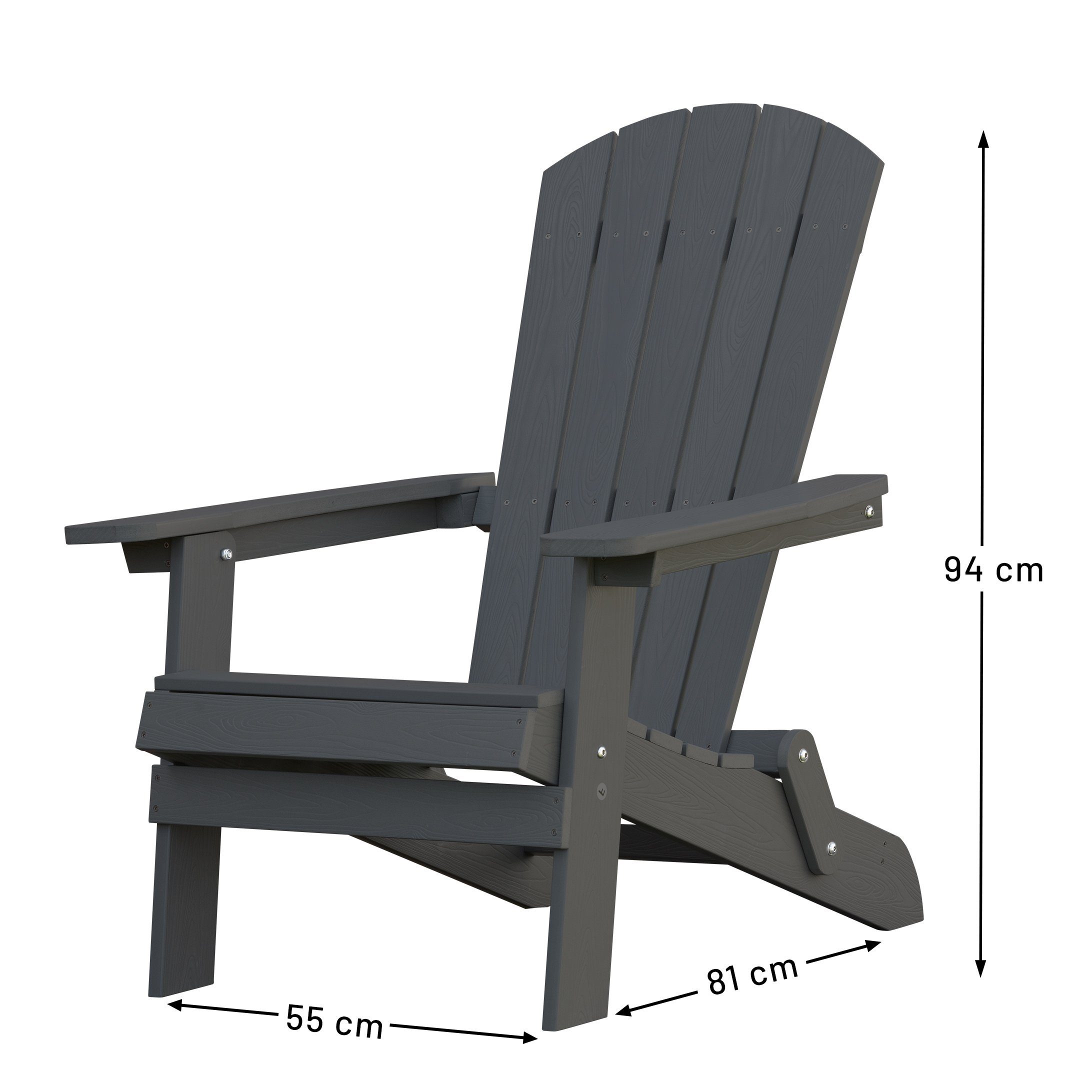 ® WPC Stuhl Set) Adirondack Verbundstoff Gartenstuhl/Sessel klappbar Endorphin aus (kein