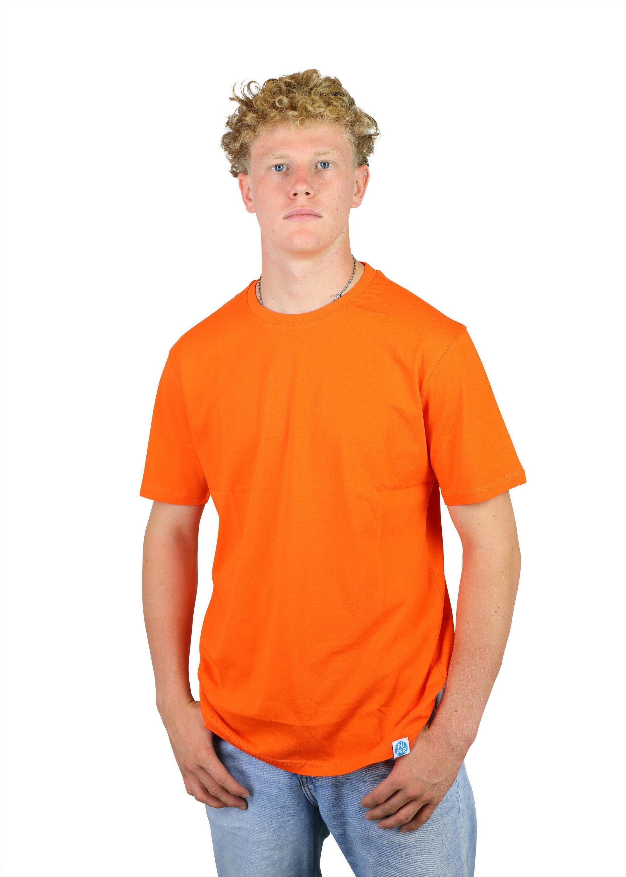 Baumwolle Karl für FuPer und T-Shirt aus Lifestyle Orange für Herren, Sport