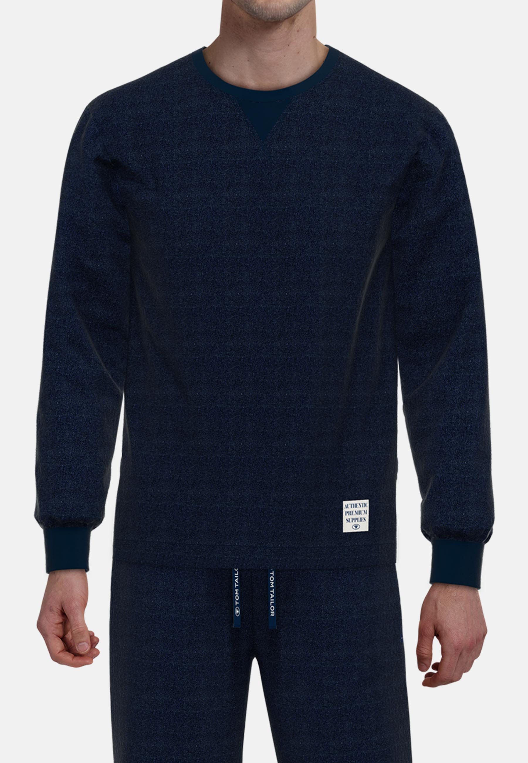 TOM TAILOR Schlafanzug Rhodos (2 tlg) Langarm, lange Hose, Rundhalsausschnitt, basic, Baumwollmix