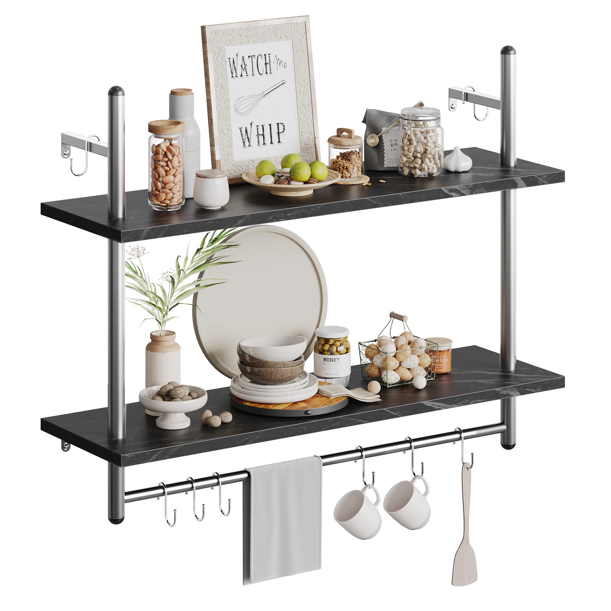 Bestier Wandregal Wandboard Holz, Küchenregal, Wandregal günstig online kaufen
