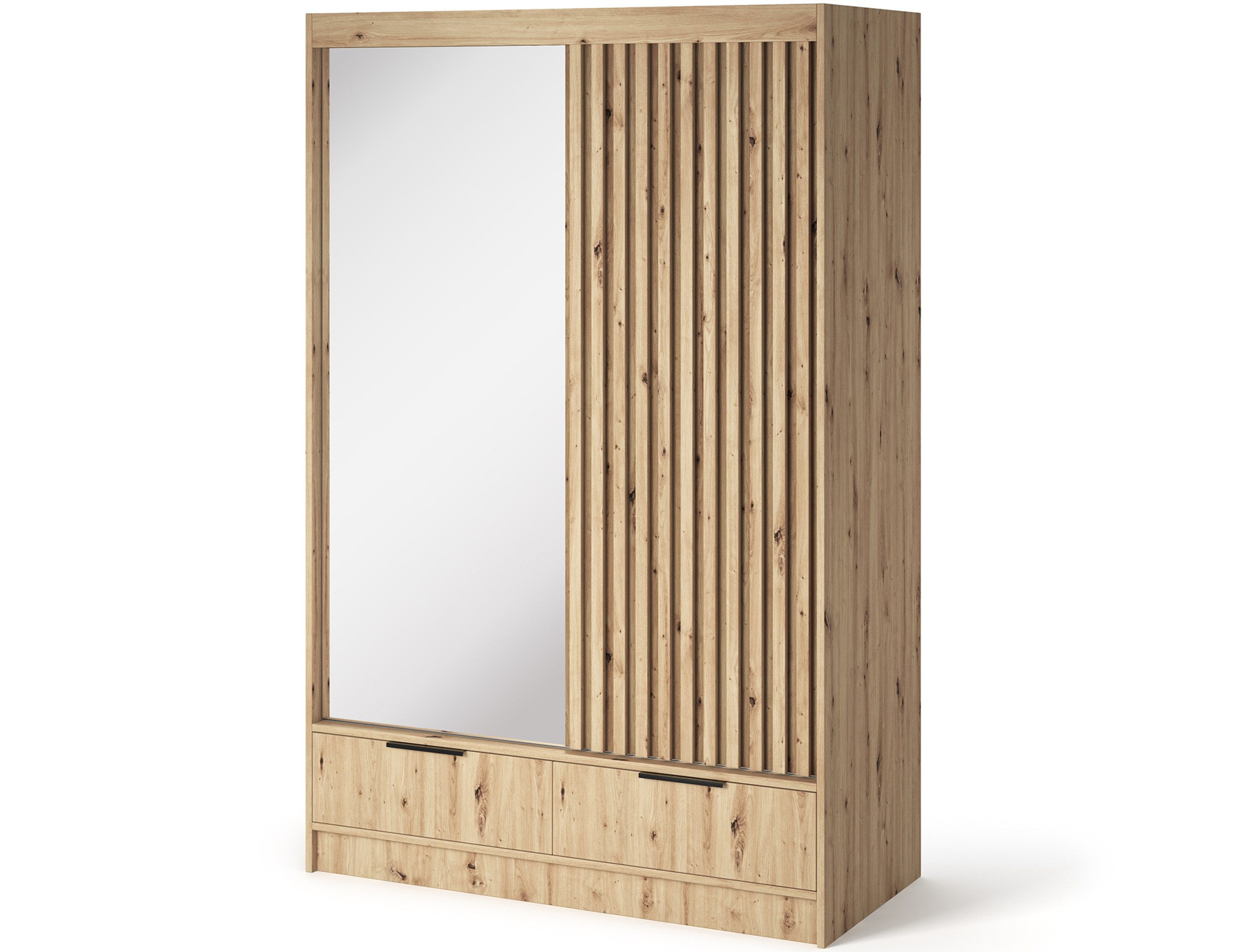 MOEBLO Schiebetürenschrank Yoga (Moderner Schrank mit Spiegel, Lamellen-Des günstig online kaufen