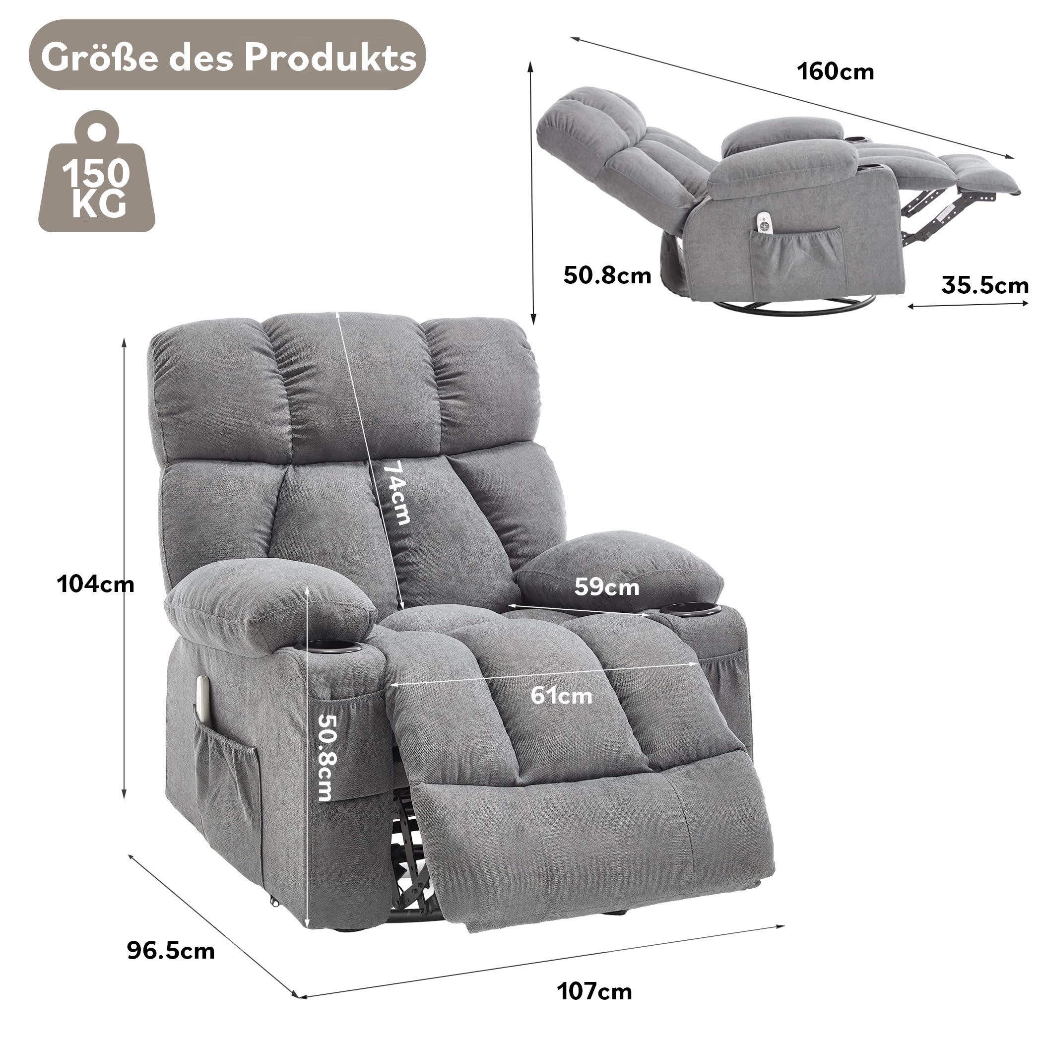 FANTASYLAB Relaxsessel Elektrisch Massagesessel, Fernsehsessel, Relaxstuhl günstig online kaufen