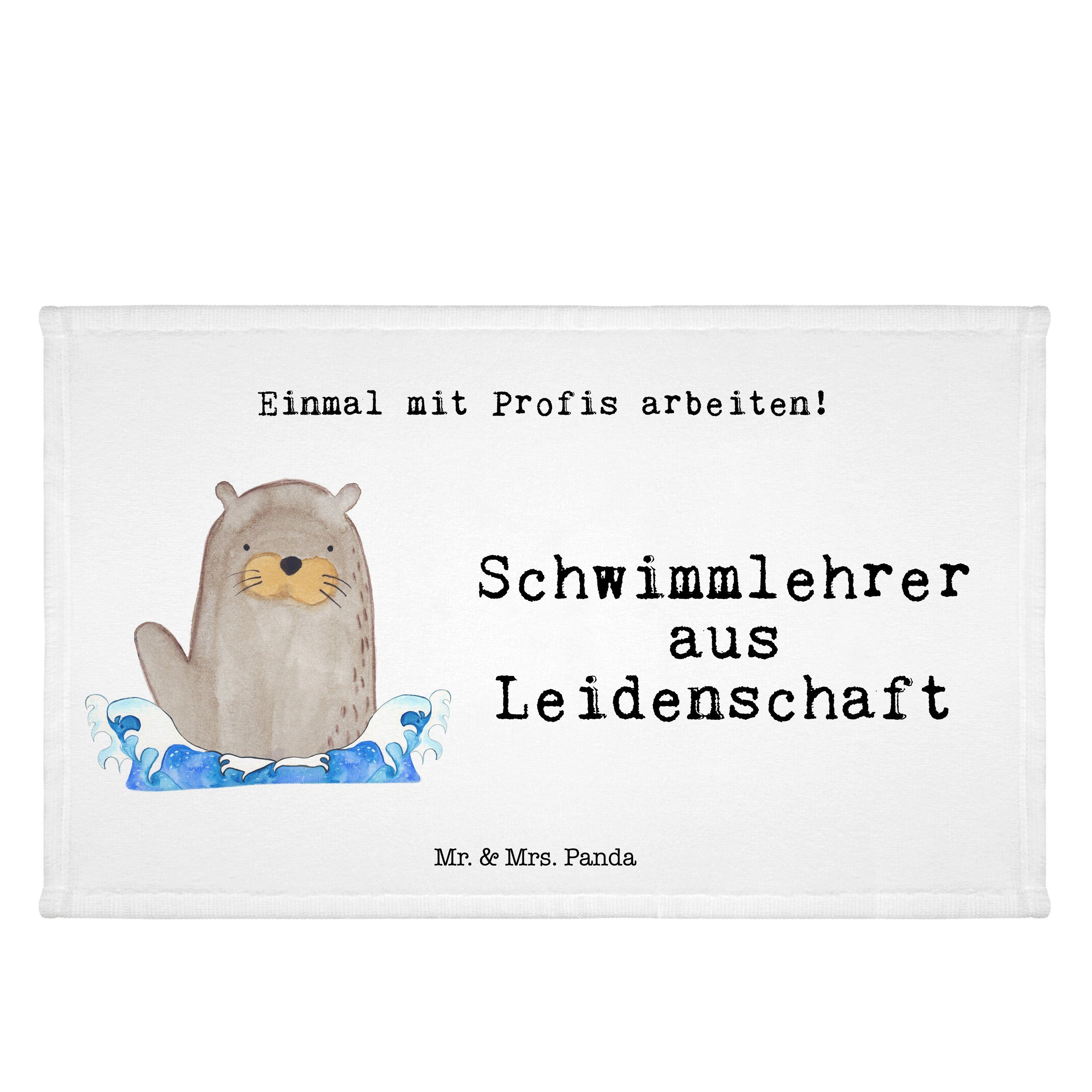 & - Panda Weiß Schwimmlehrer Handtuch Schwimmkurs, (1-St) aus Leidenschaft Mrs. Geschenk, Frotti, - Mr.