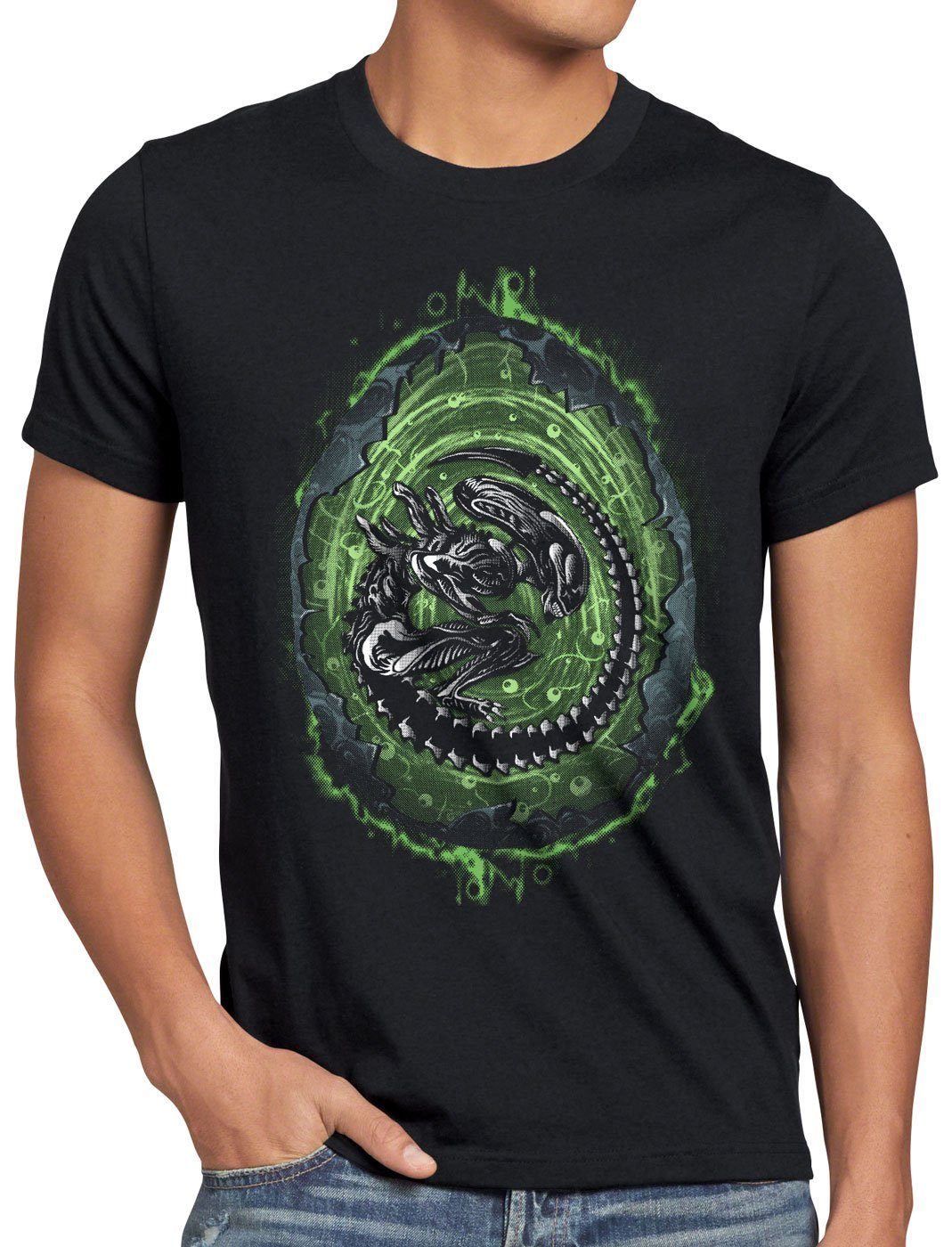 style3 Print-Shirt Herren T-Shirt Alien Brut xenomorph