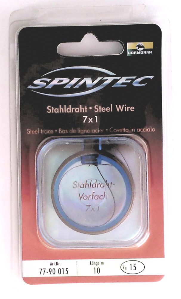 Daiwa Cormoran Vorfachschnur Cormoran Stahldraht SPINTEC 7x1, 10m, Farbe braun, (Vorfachmaterial für Einsteiger und erfahrene Raubfischangler), ideal zum Selbstbau robuster Hecht-, Zander- oder Barschvorfächer