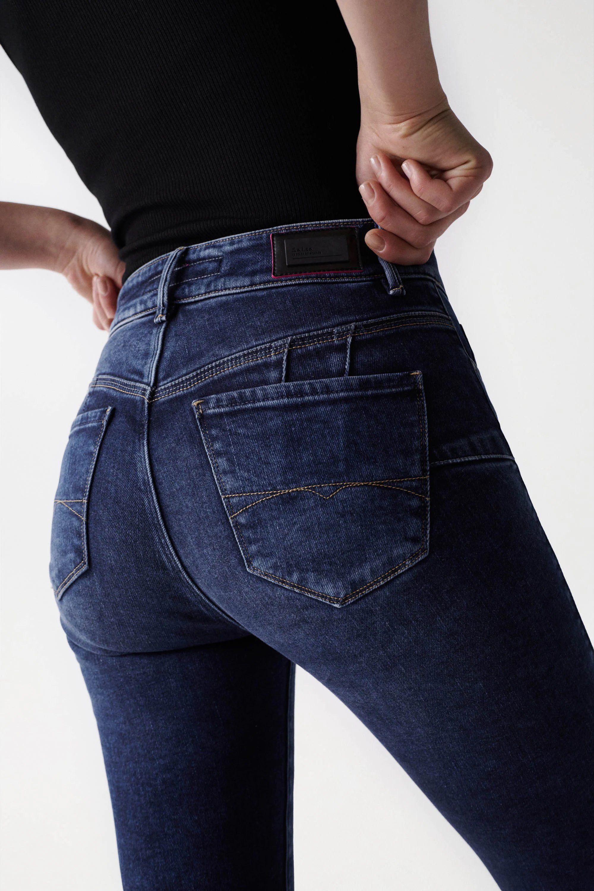 Salsa Stretch-Jeans SALSA JEANS DESTINY PUSH UP CROP SLIM wash blue 126913.8504