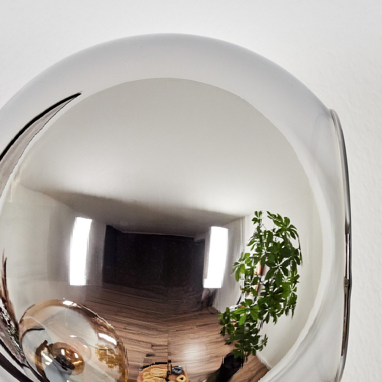 hofstein Wandleuchte Wandlampe aus Metall/Glas in Schwarz/Chrom-/Rauch-/Bernsteinfarben, ohne Leuchtmittel, moderne Wandleuchte im Retro/Vintage-Design (Schirme 15 cm), E14